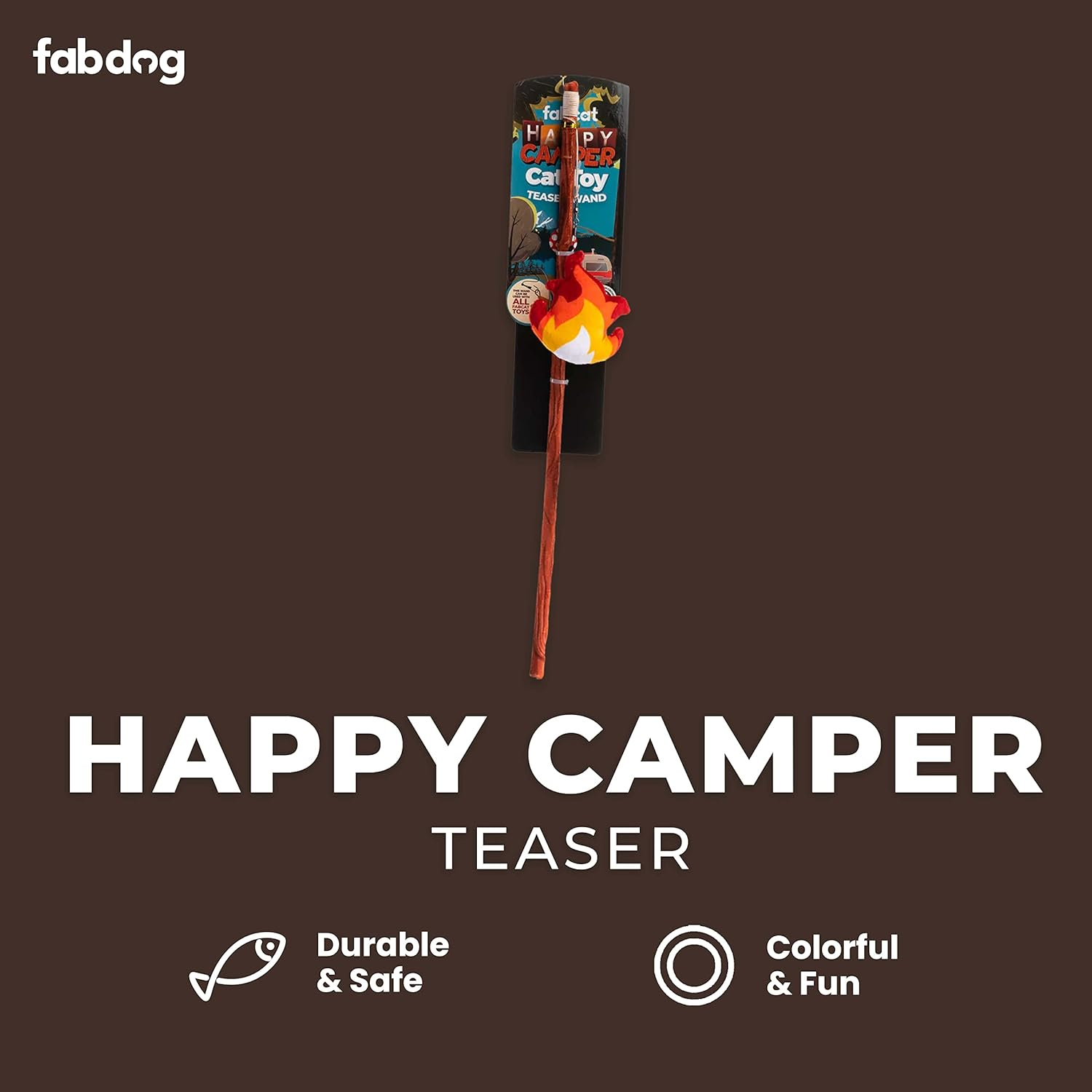 Fabdog Happy Camper Teaser Cat Toy image number 3