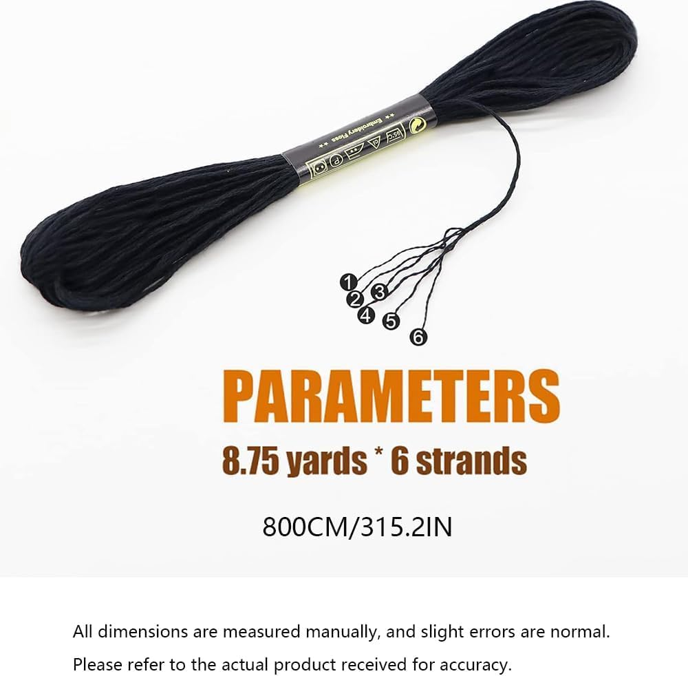 40 Skeins Embroidery Floss Cross Stitch Threads Black and White Cotton Embroidery Floss Friendship Bracelets for Beginners Crafts image number 6