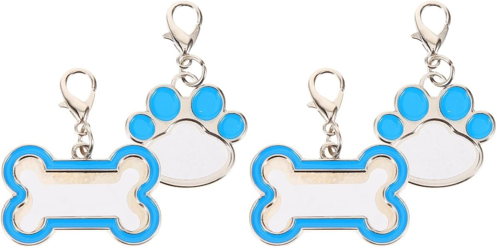 LUOZZY 4 Pcs Sublimation Blank Dog Tags Heat Transfer Puppy Kitten Tags Pendent Blank Craft Pet Tags Supplies - Blue image number 3