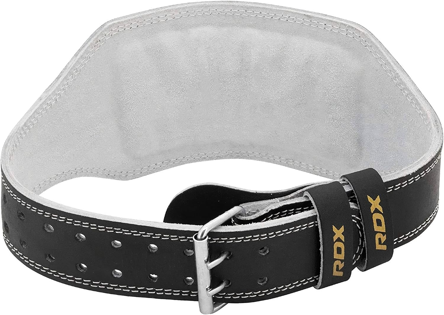 RDX Weight Lifting Belt for Fitness Gym Adjustable Leather Belt 6" Padded Lumbar Back Support Great for Bodybuilding, Powerlifting, Deadlifts Men Workout, Squats Exercise (Large Size) image number 6