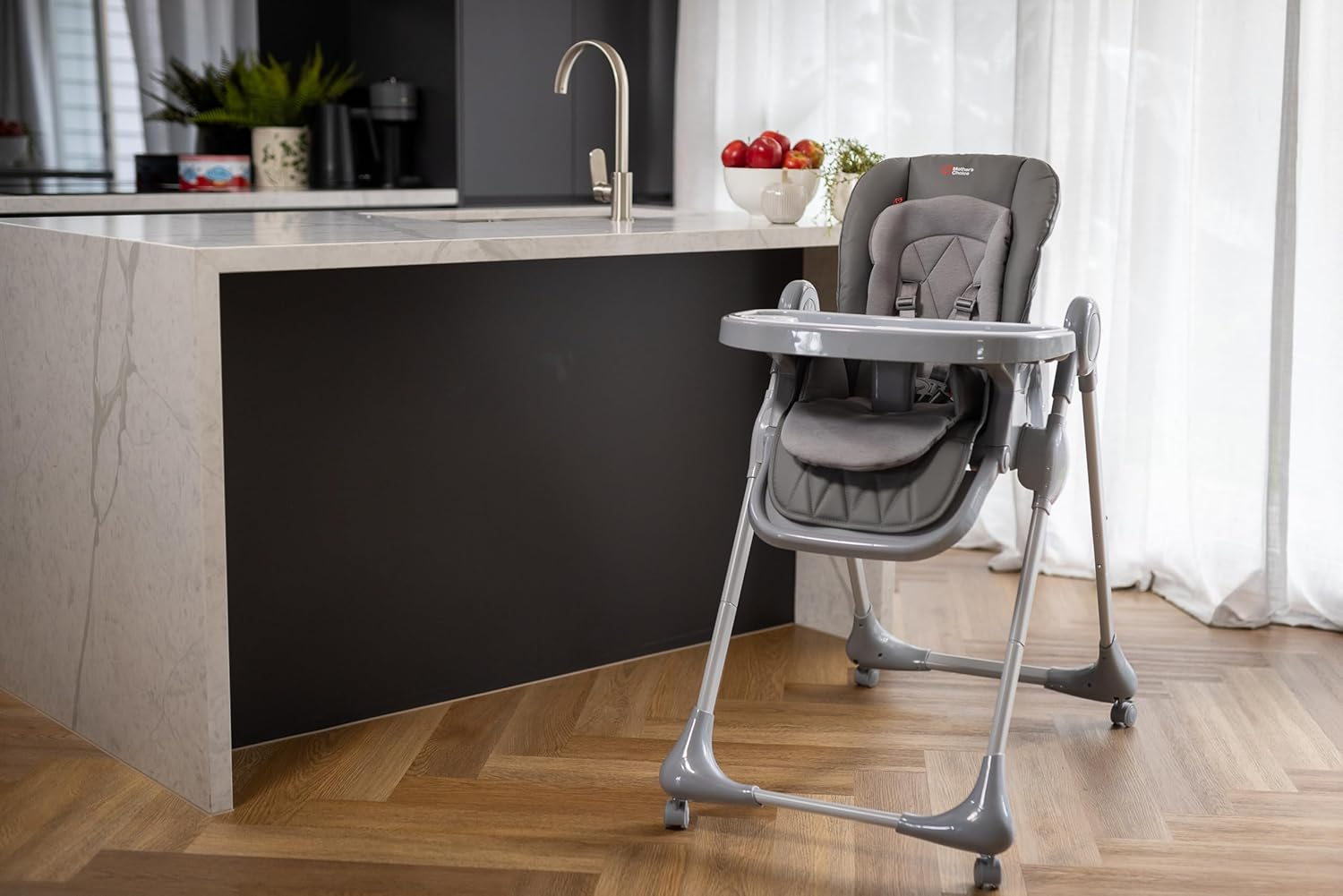 Mother&rsquo;S Choice Strand Hi-Lo Highchair (Mineral Grey)&ndash; Adjustable Recline, Removable Tray & Padded Seat for Babies 6&ndash;36 Months image number 5