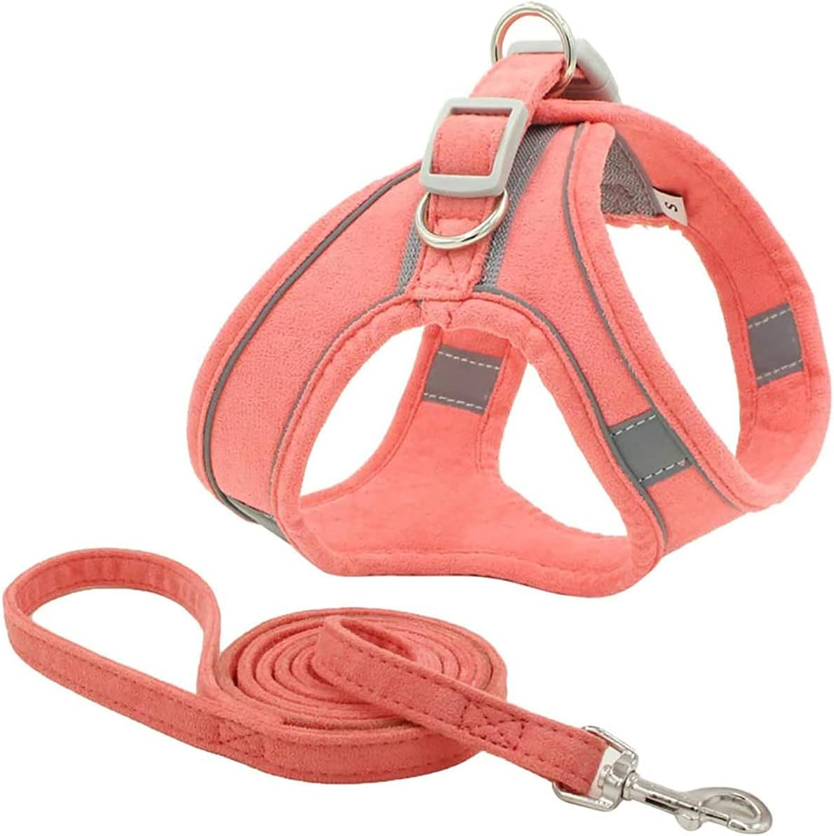 Dog Harness and Leash Set Dog Chest Strap Pet Vest Harness with Handle Adjustable Reflective Dog Harness for Small Dog Medium Dog Cat Red 2XS