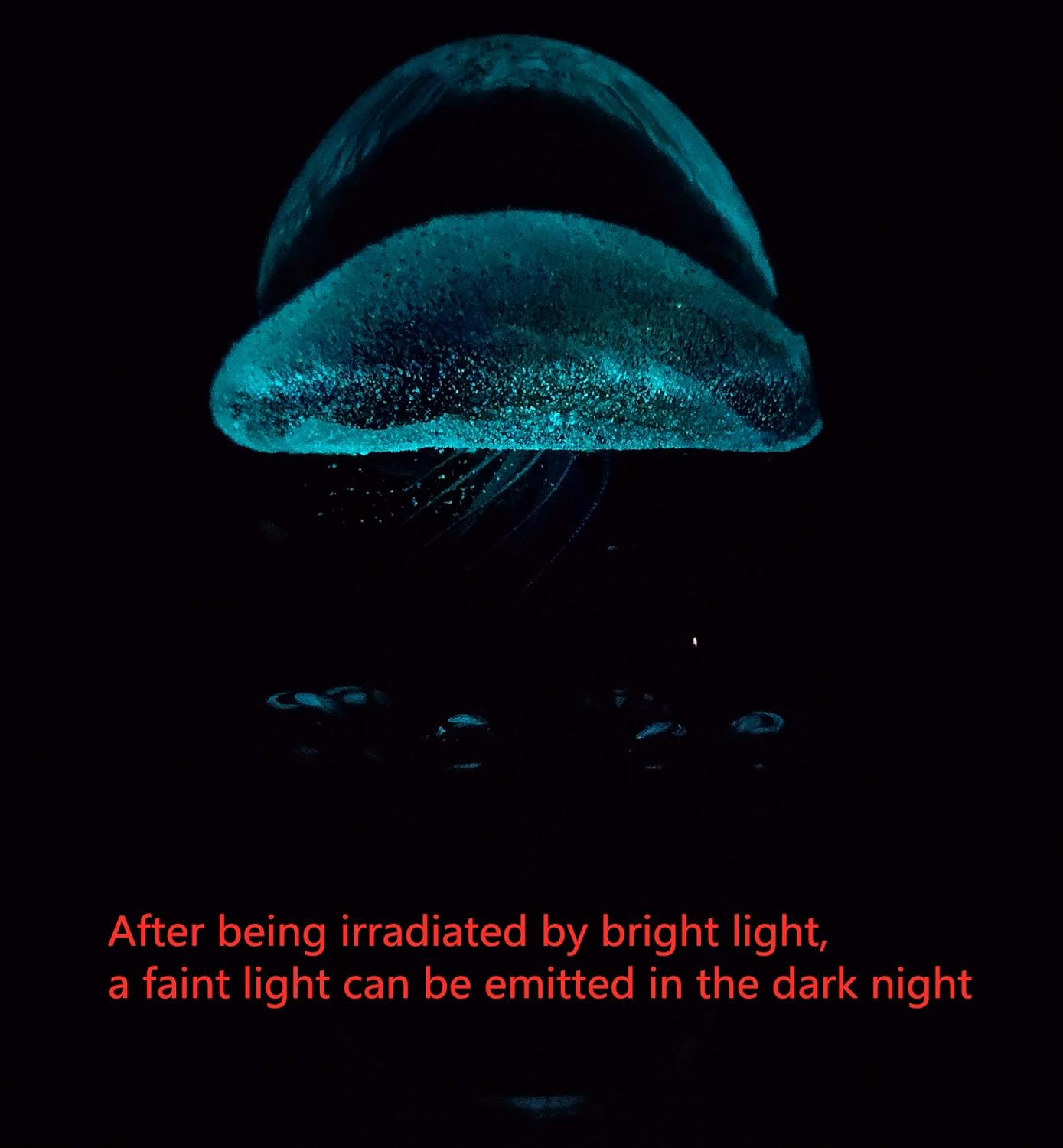 EUSTUMA Hand Blown Glass Jellyfish Figurine Ornament,Sea Animal Ornament for Fish Tank Aquarium,Sea Animals Collection for Birthday Gift,Glass Paperweight - Blue image number 4