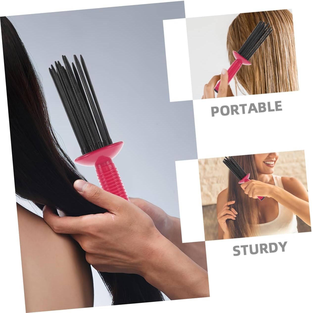 NIYANGLE 2Pcs Curling Comb for Curly Hair Professional Air Brush for Fluffy Shaping and Styling Portable Hair Roll Comb for Travel Multifunctional Design for Versatile Styling Needs image number 3