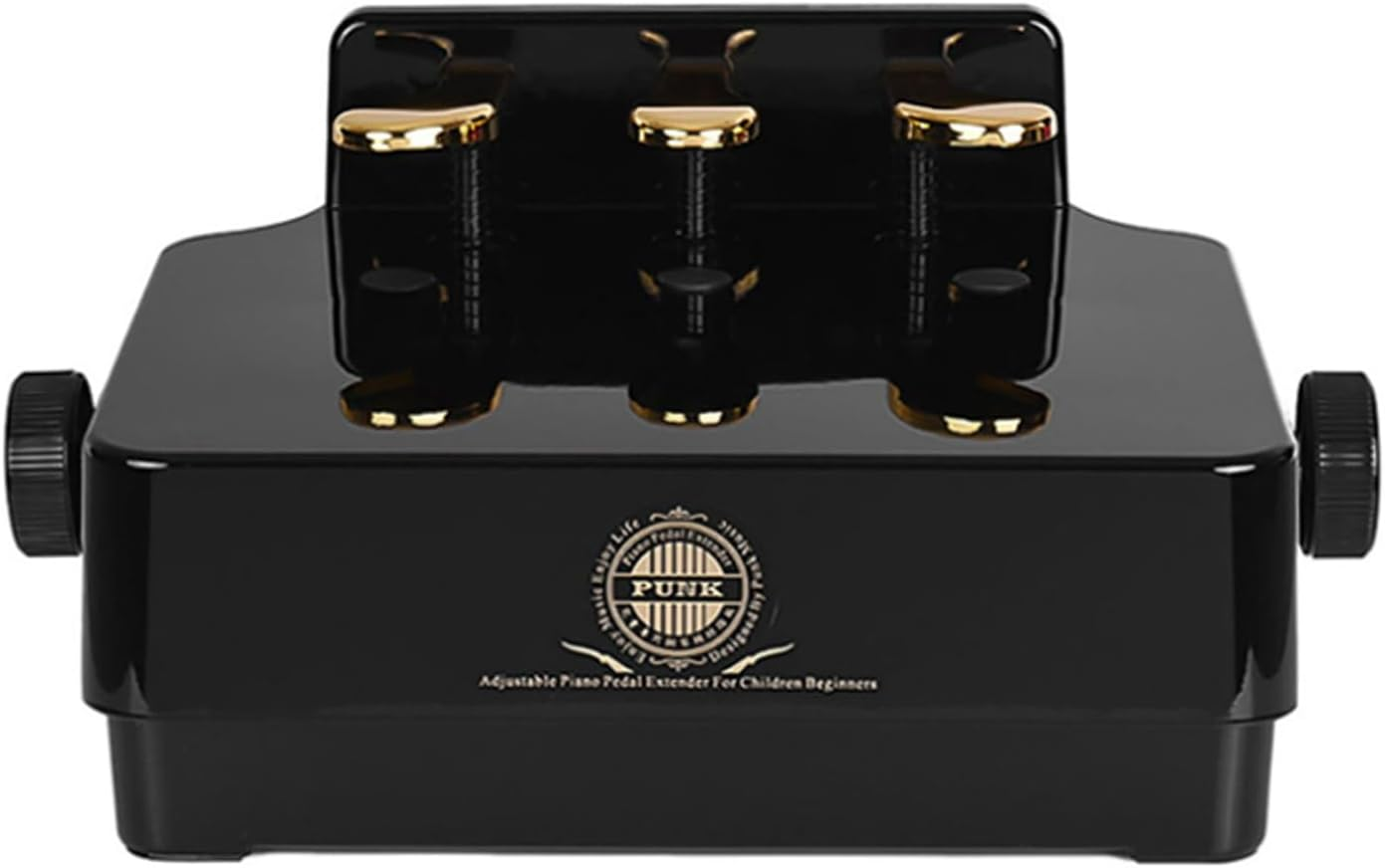 Piano Pedal Extender Box with 3 Pedals, Adjustable Height (Glossy Black)