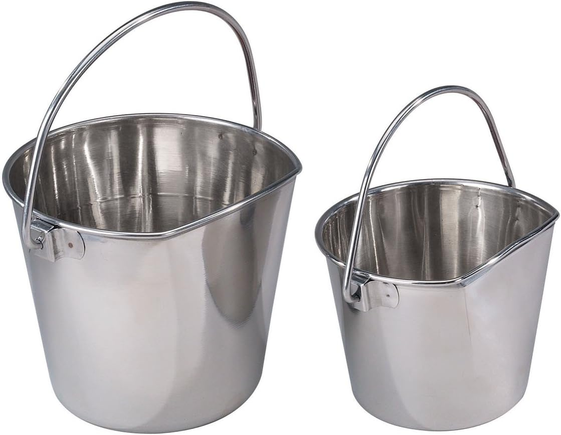 Pro Select Stainless Steel Pet Pail, 1-Quart Size &ndash; Heavy Duty Flat Sided Pail Great for Providing Water in Pet Kennels image number 4