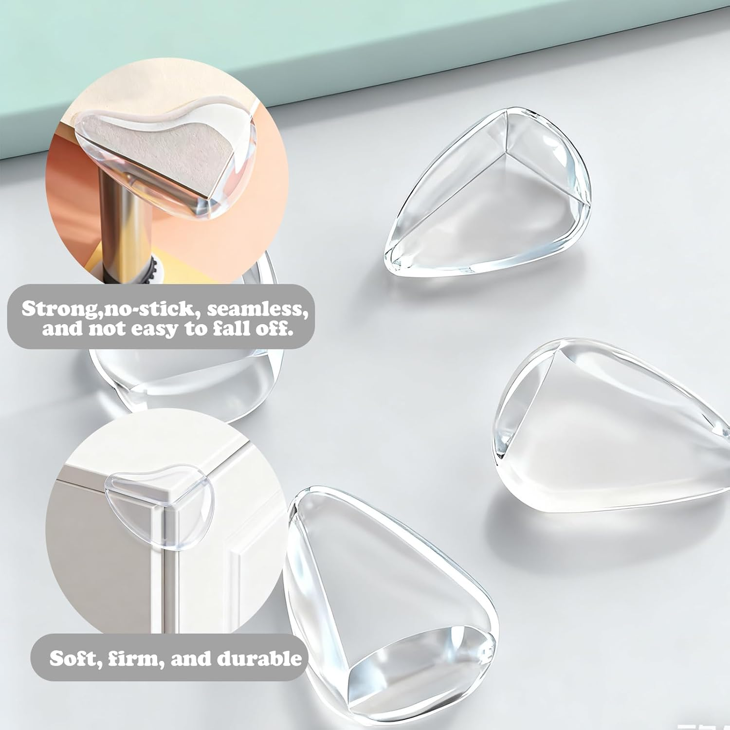 24Pcs Baby Proofing Corner Protector,Table Corner Protectors for Baby,Child Safety Guards & Locks to Cover Sharp Furniture & Table Edges （Teardrop Style）