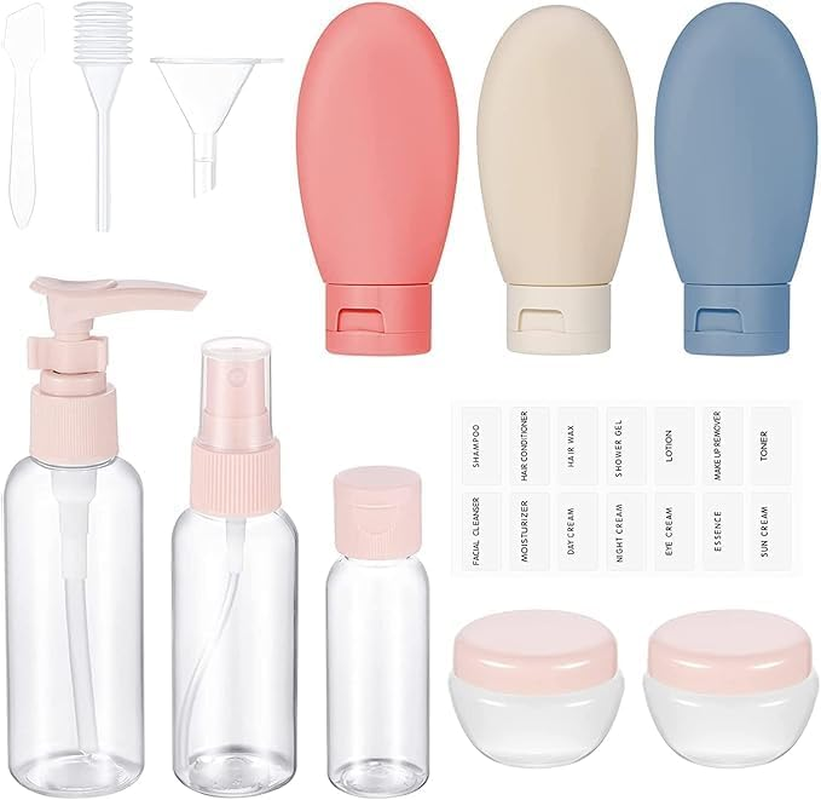 SOVYOULIVE Travel Bottles Set, 11 PCS Silicone Leak Proof Refillable Squeezable Travel Containers with PVC Bag and Labels, Toiletries Containers for Shampoo Lotion Cosmetic Conditioner Soap image number 3