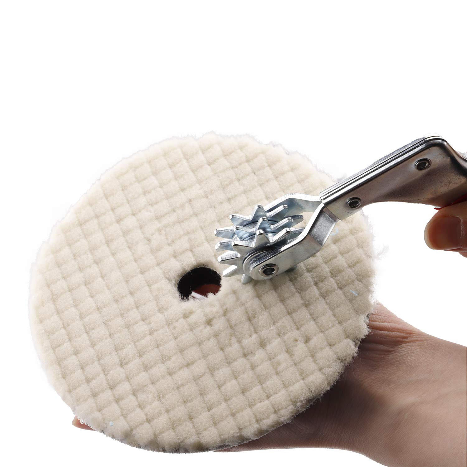SPTA Wool Buffing Pad Cleaning Tool Set, Spur Tool + Foam Pad Brush, Car Buffing Pad Professional Cleaning Tool for Wool and Foam Pads image number 3