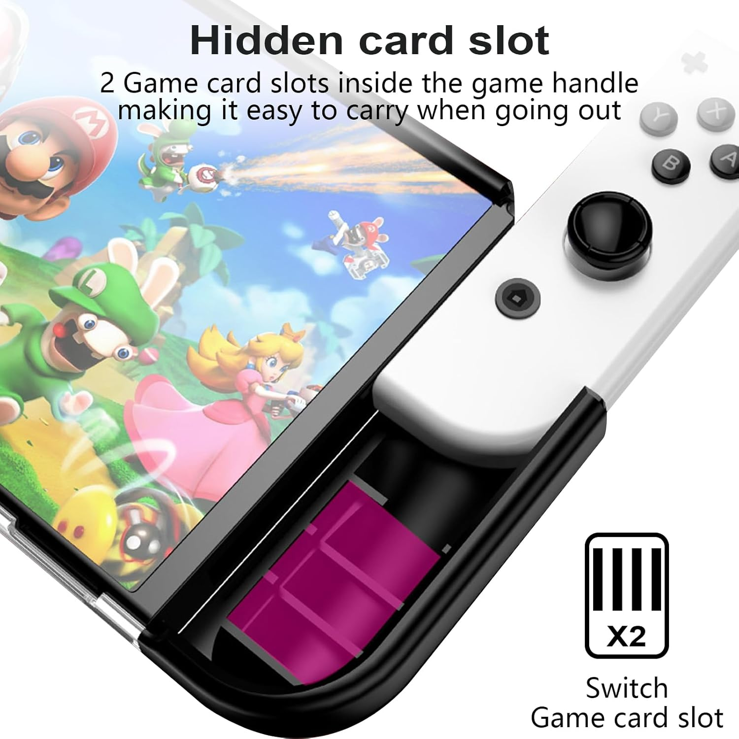 Tcaraersing for Nintendo Switch 2 Protective Travel Carrying Case with 12 X Game Card Slots, 1 Slim Comfortable Grip Cover, 2 Screen Protector, Dedicated Charger & Accessory Storage Pockets， Purple image number 2