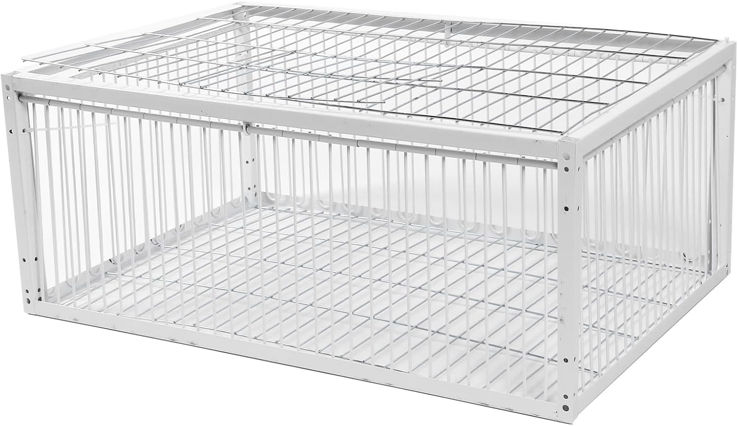 Jiawu Pigeon Dove Bird Trap Cage, Spacious Foldable Galvanised Feral Sparrow Pigeon Cage with One Way Entrance, Humane Bird Control, Trapping Pigeons Doves in Cages (Medium)