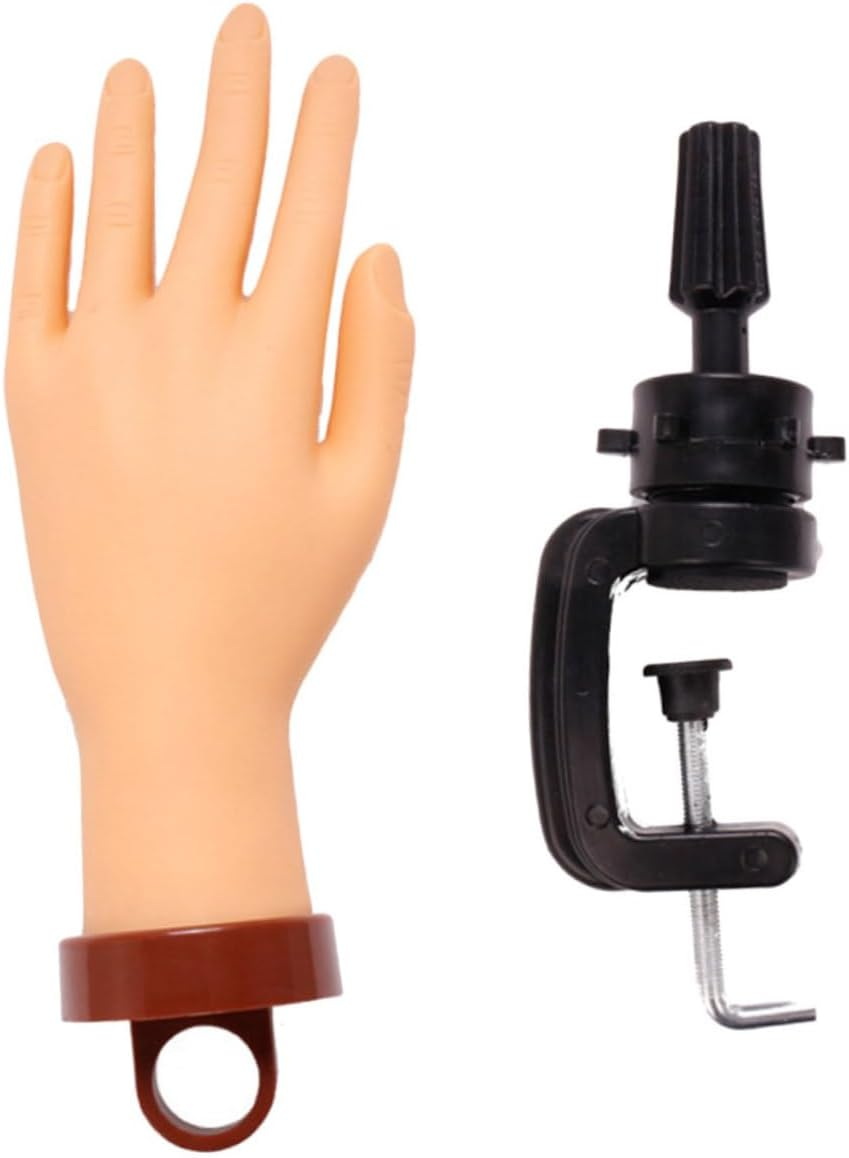 SOESFOUFU Beginner-Friendly Manicure Hand Model Nail Art Training Hand Lightweight Pvc Nail Stand image number 3