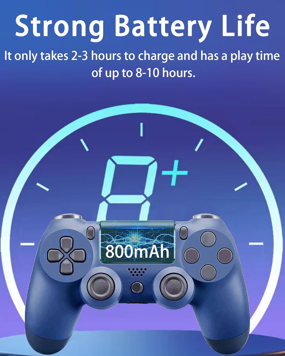 2Pcs Wireless Controller for P-S4,Compatible with P-S4/Pro/Slim/Pc Bluetooth Controller,Dual Vibration,Touch Panel, 3.5Mm Audio Jack,Six-Axis Joystick,Midnight Blue image number 1