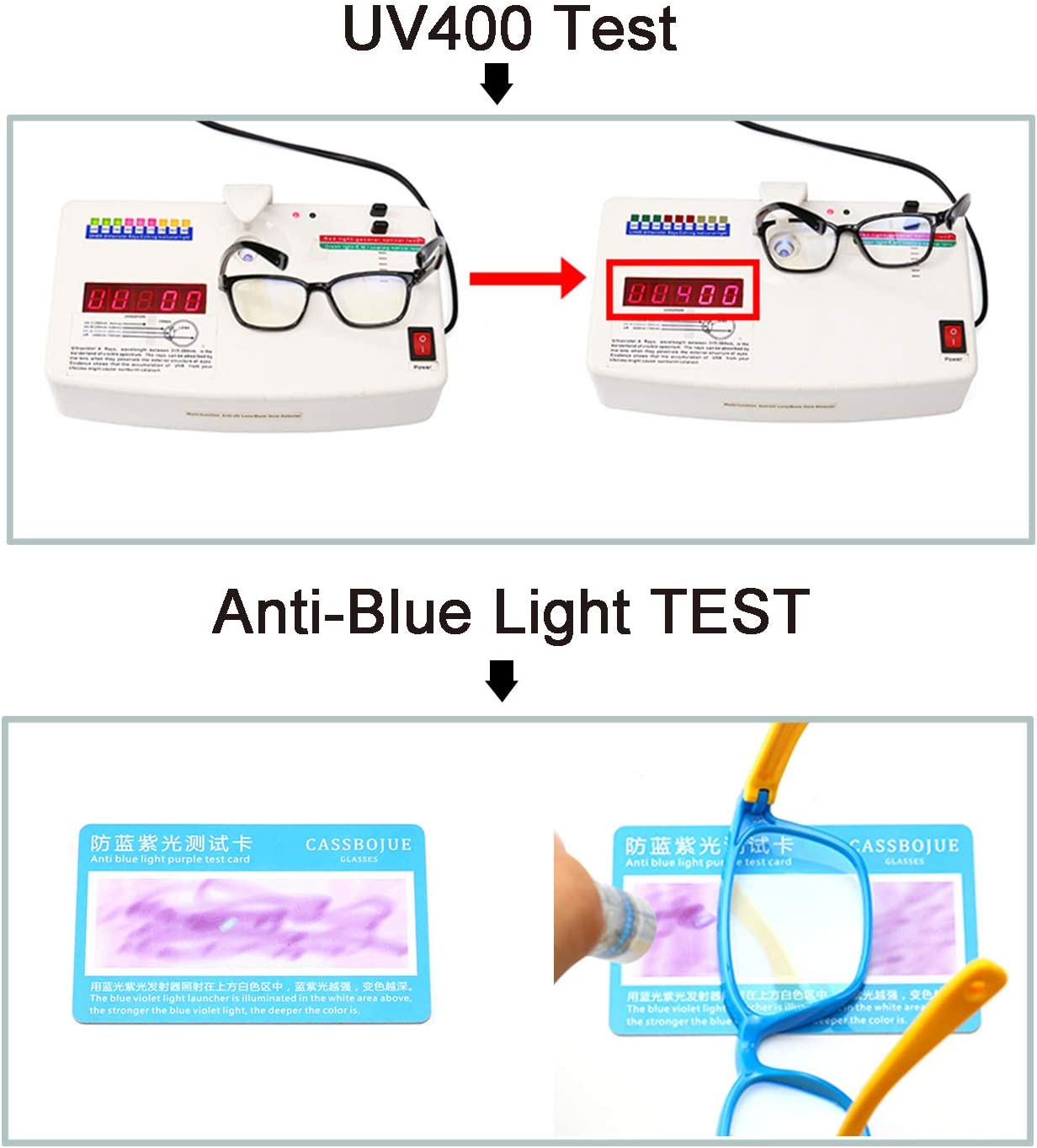 Kids Blue Light Blocking Glasses 2 Pack, anti Eyestrain, Computer TV Phone Glasses for Boys Girls Age 3-9, Clear+Transparent Pink, Medium image number 2