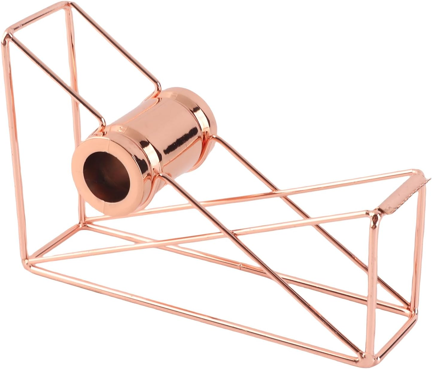 Jeffergarden Metal Hollow Adhesive Tape Dispenser Stylish Desktop Tape Holder for School Office Supplies (Rose) - Gold image number 1