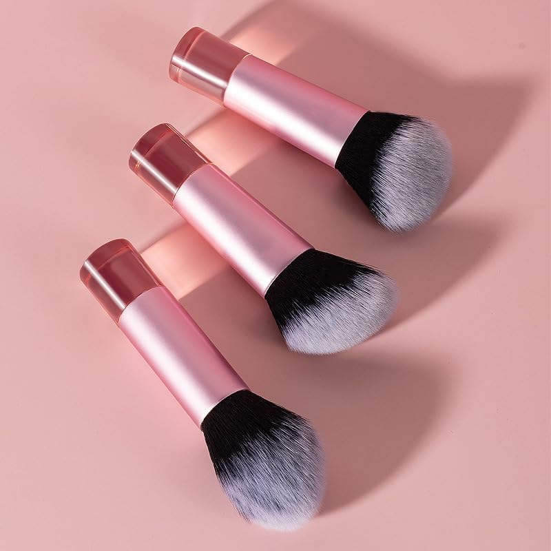 BLEMOLE 3Pcs Foundation Contour Powder Brushes Set, Travel Kabuki Makeup Brush, Kabuki Powder Foundation Sunscreen Makeup Brush image number 3
