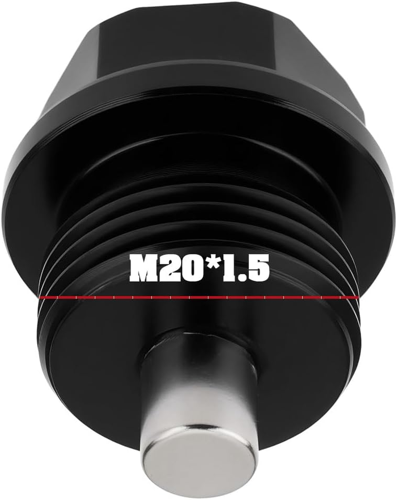 Be in Your Mind 2Pcs M20X1.5 Magnetic Sump Plug with Gaskets Oil Drain Plug for Cars Motorcycles Black - Red image number 5