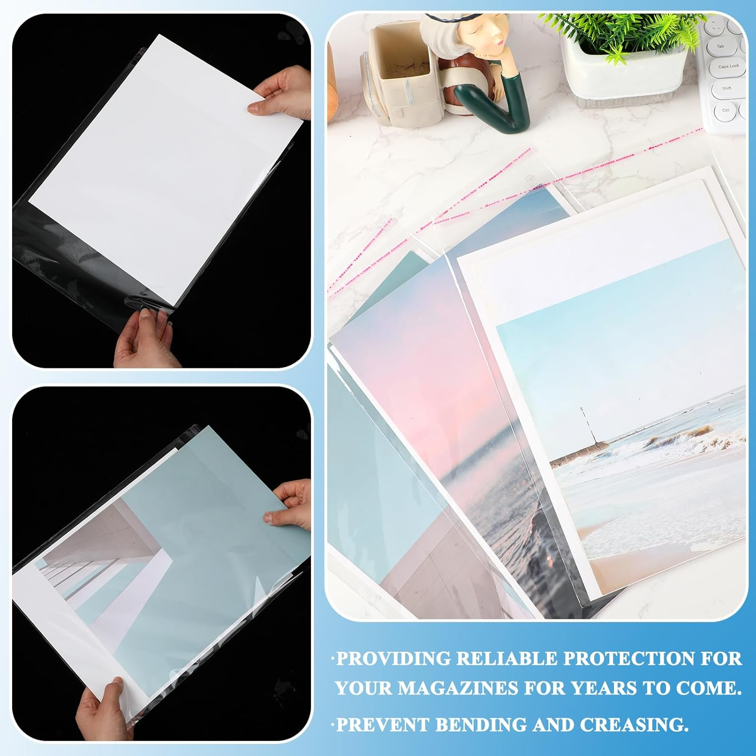 Humyoun 30 Sets Magazine Bags and Backing Boards Including Clear Resealable Magazine Protectors for Collectors and Magazine Boards Magazine Sleeves Protective Display Suit for Magazine Protection image number 2