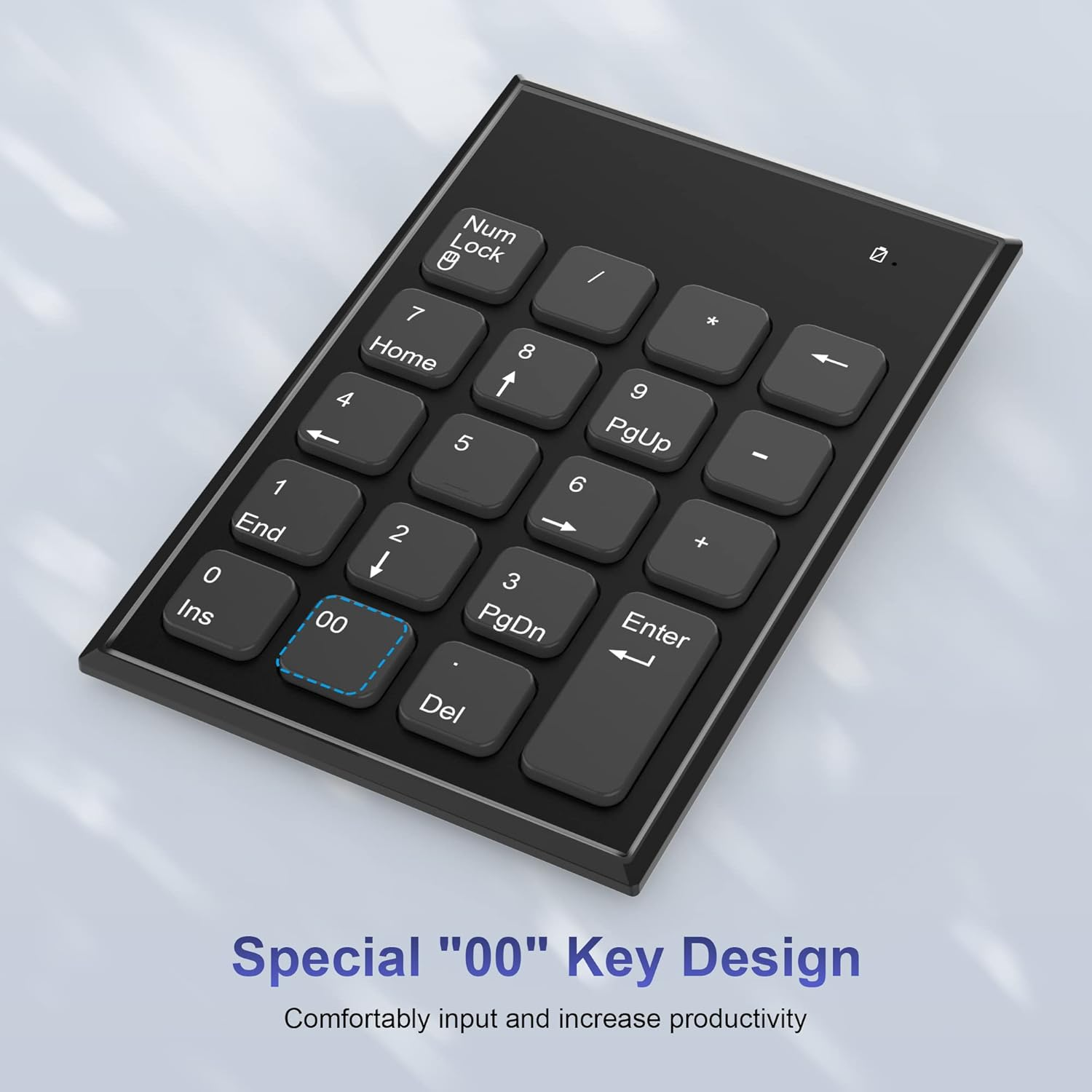 Wireless Number Pad and Mouse Combo,2.4G 19 Keys USB Wireless Numeric Keypad,3 Adjustable Mouse Speeds DPI 800/1200/1600,Set for Laptop,Notebook,Desktop,Pc Computer-Use One USB Receiver image number 1