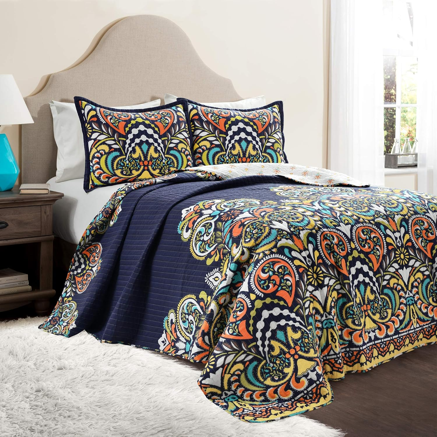 Lush Decor Lush D&eacute;cor Quilt Set, King, Navy