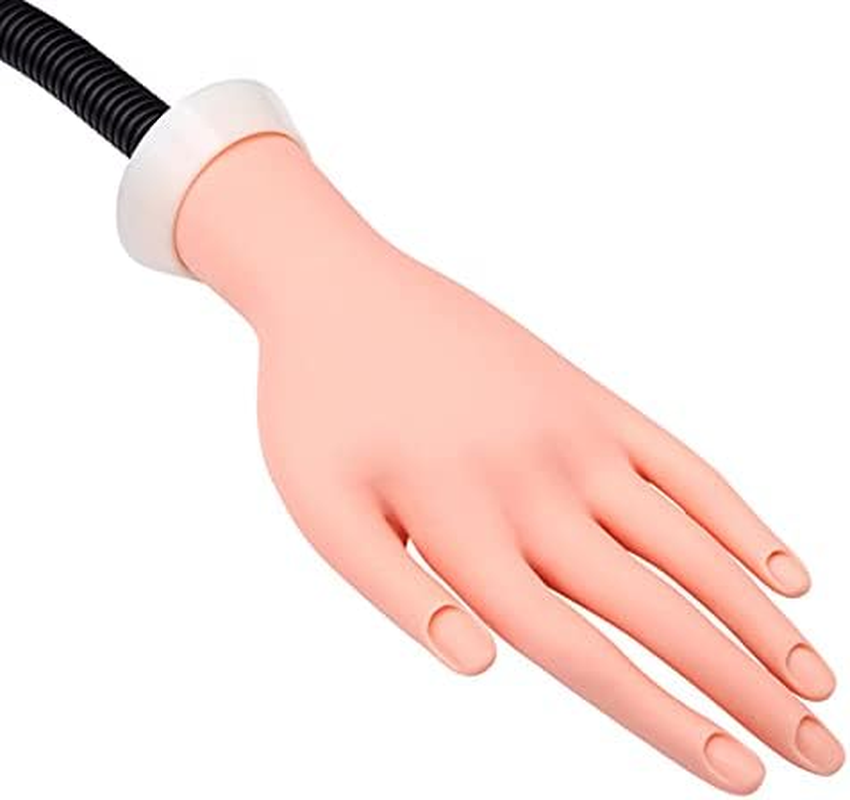Nail Art Soft Practice Hand with Flexible Stand Desk Clamp, Beauties Factory Moveable Training Hand Trainer Practice Kit False Hands for Nail Design Practice Tool image number 2
