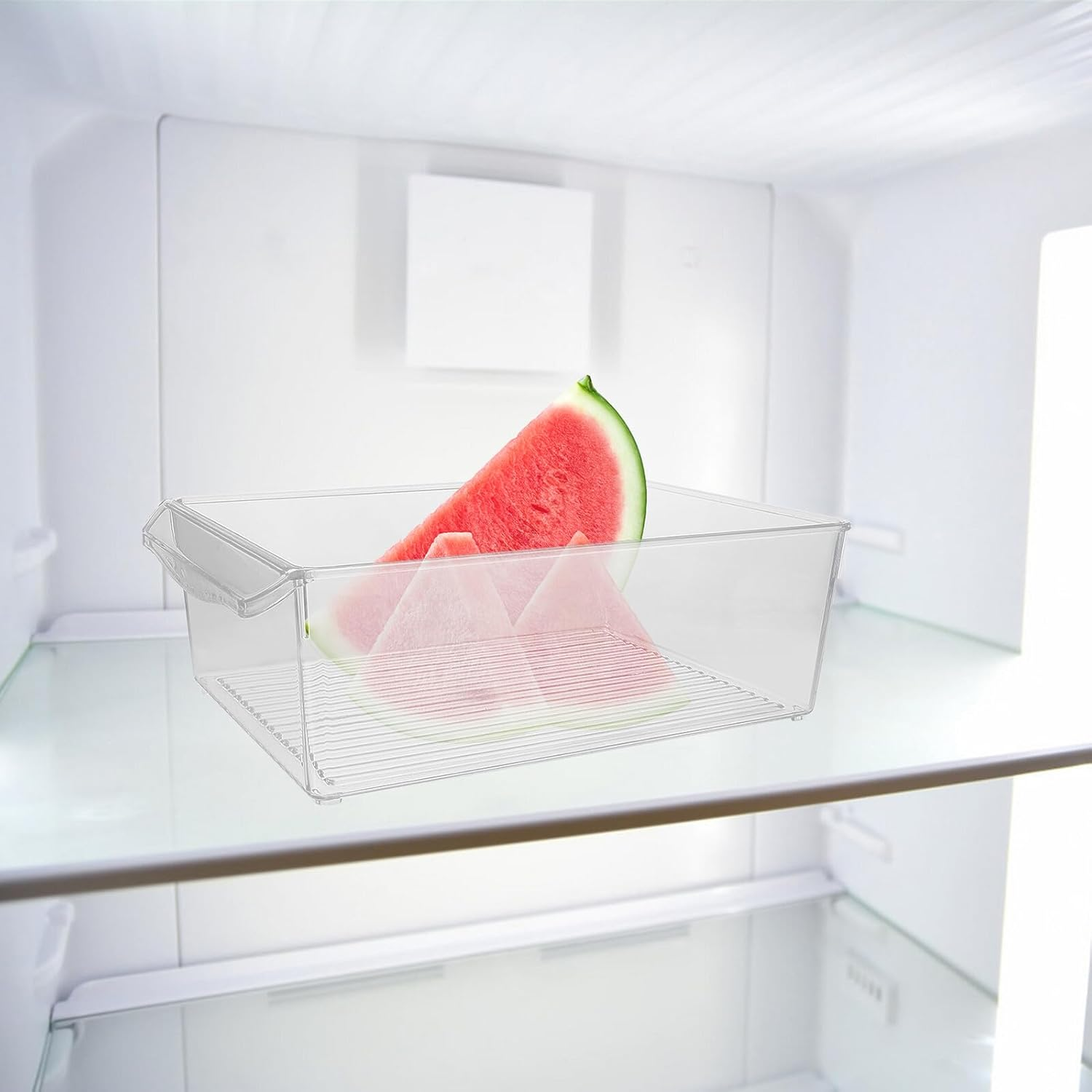 GARVALON Refrigerator Storage Box Food Grade Beverage Organizer for Fruits Vegetables Drinks Stackable Kitchen Pantry Container image number 1