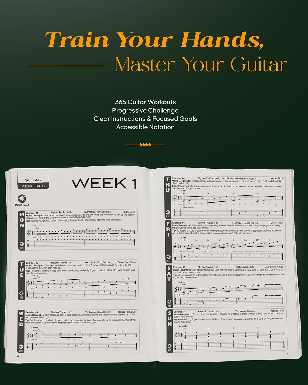 Hal Leonard Guitar Aerobics Songbook: a 52-Week, One-Lick-Per-Day Workout Program for Developing, Improving & Maintaining Guitar Technique image number 5