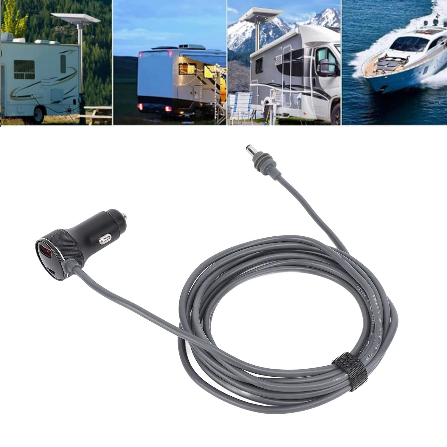 DC Car Power Cable, 18AWG Dual Output Car Satellite DC Adapter Cable for Starlink Mini, 3 Meter 9.8FT Water Resistant Power Supply Charging Cord for Trucks Buses Ships image number 3