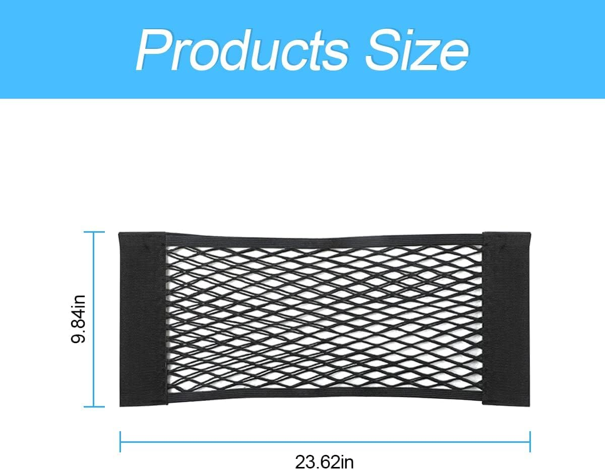 Mesh Cargo Net for Car, Universal Stretchable Trunk Storage Net Wall Sticker Organizer Elastic Pouch Bag for Cars, SUV, Home, Auto Interior Accessories (Large) image number 6