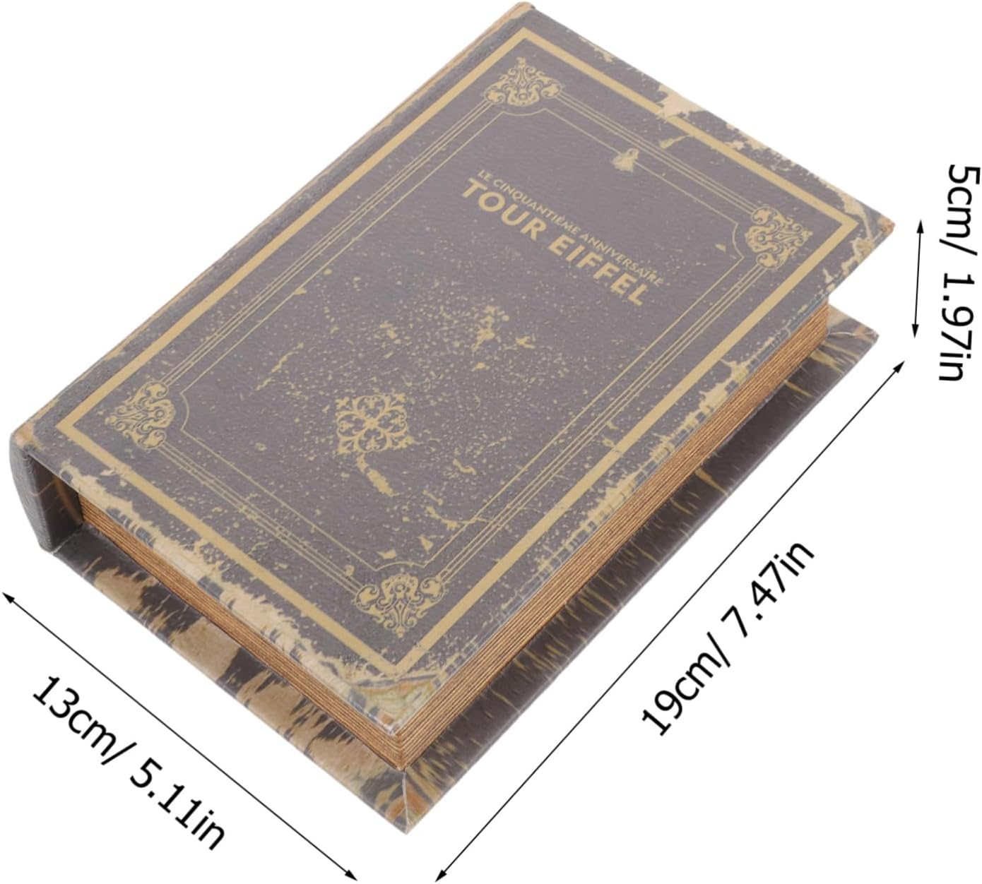 WOONEKY Vintage Decorative Faux Book Storage Box Antique Book Shaped Keepsake Container for Home and Office Decor for Organizing Clutter and Adding Charm to Any Room image number 3