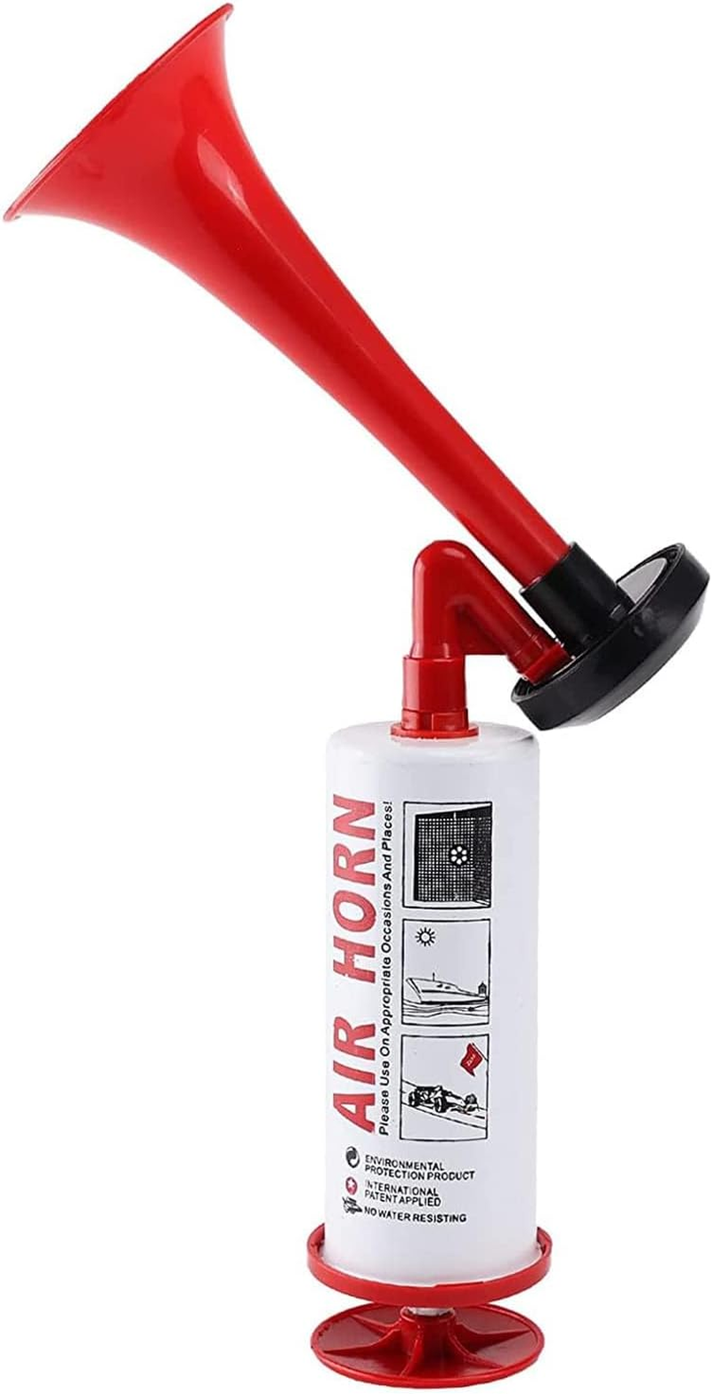 Portable Air Horn Pump Air Horn for Bear Dog Aluminum, ABS Loud Sound Hand Held Signal Horn Reusable Signal Safety Alarm Horn for Boating, Sports Events, Birthday Parties. image number 3