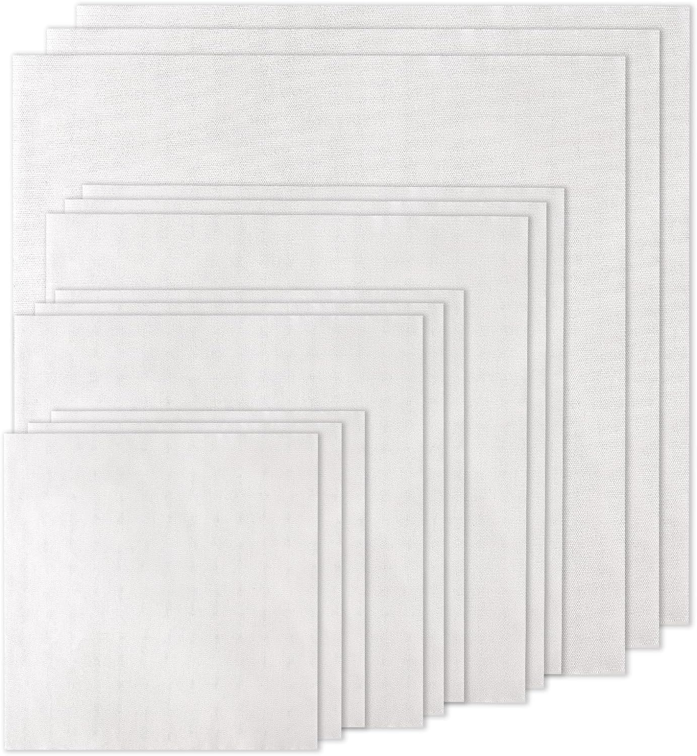 12 PCS White Cross Stitch Fabric, Pre-Cut Natural Cotton Embroidery Cloth Fabric, 4 Sizes Embroidery Cloth Squares for Garment Craft (5.9 to 11.8Inch) image number 1