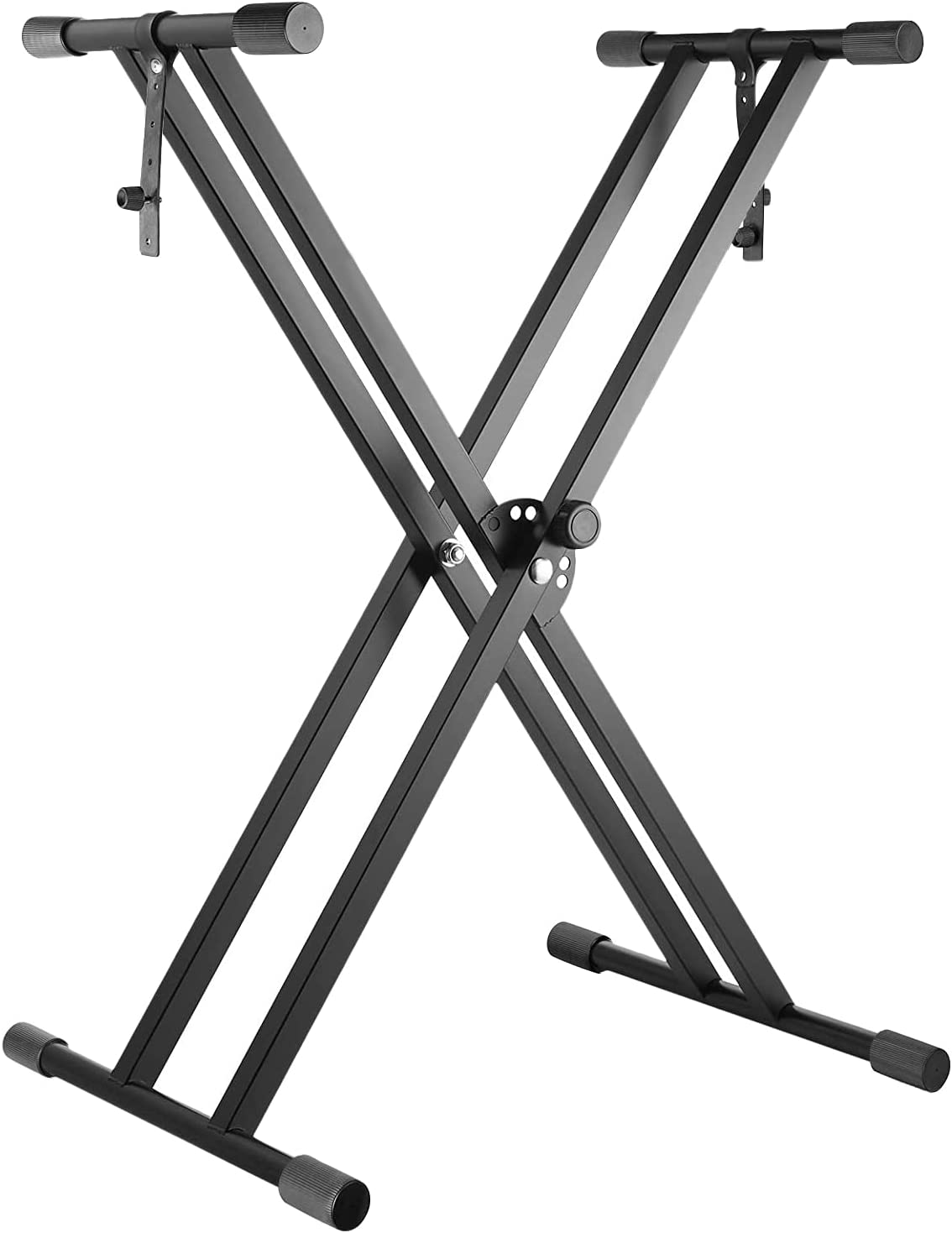 Piano Keyboard Stand Double Braced Adjustable X Style Digital Piano Stand with Locking Straps (Fits 54-88 Key Electric Pianos)