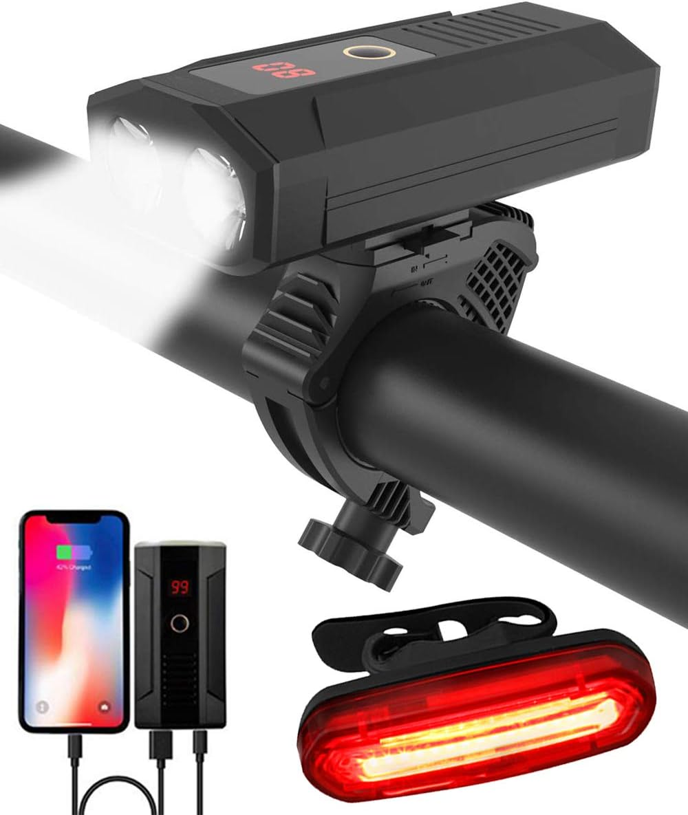 Bike Lights Front USB (Type-C) Rechargeable 1800 Lumen Bicycle Headlight Waterproof Led Bicycle Lighting Flashlight, Easy Install & Quick Release image number 1