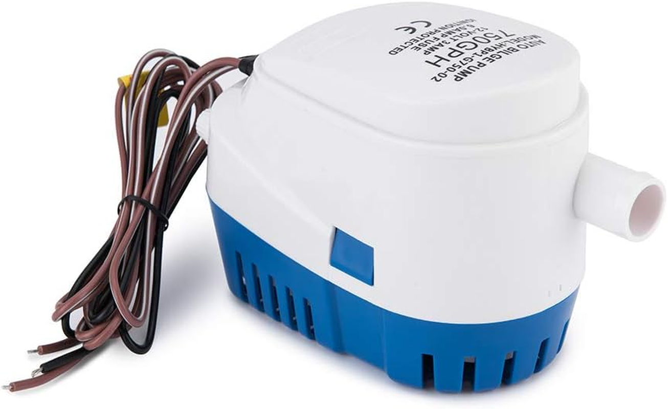 Dontmiss Automatic Submersible Small Boat Bilge Pump 12V 750Gph Auto with Float Switch 3/4 Inch (19Mm) Outlet Dia, Bilge Pumps for Boats image number 2