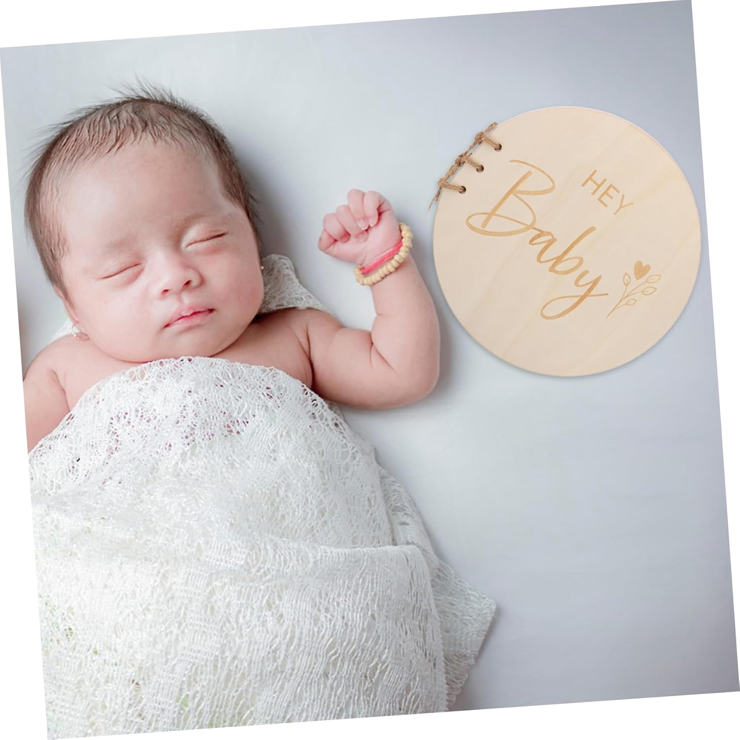 Didiseaon Wooden Message Board for Shower Rustic Signature Book Memory Album for Girl Milestone Book image number 1