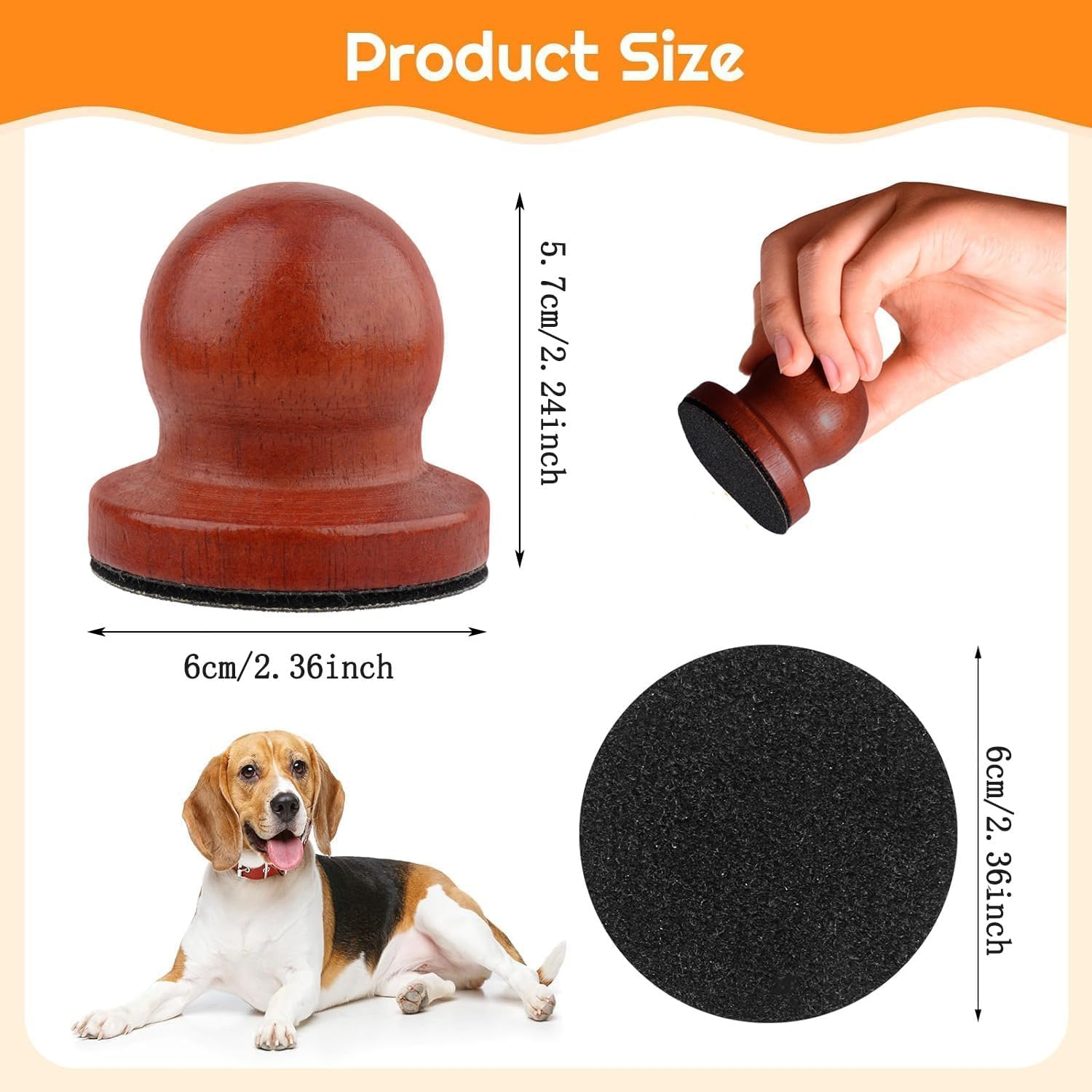 Wooden Dog Nail File with Replaceable Filing Discs, 1Pc Wooden Dog Nail Scraper Dog Scratch Pad with 7Pcs Sandpapers and 1Pc Cleaning Brush,Wooden Dog Nail Scratch Board Dog Nail Grinder, Brown - Black image number 3
