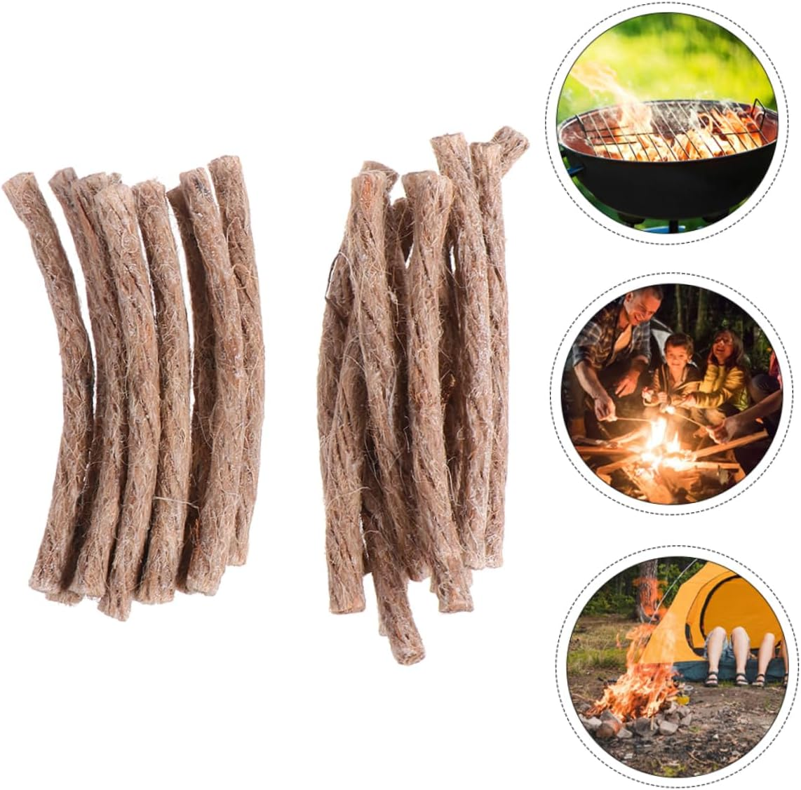 Anneome 60Pcs Outdoor Firelighter Camping Portable Starter Rope Wick Emergency Tool for Barbecues Signal Fires and More image number 1