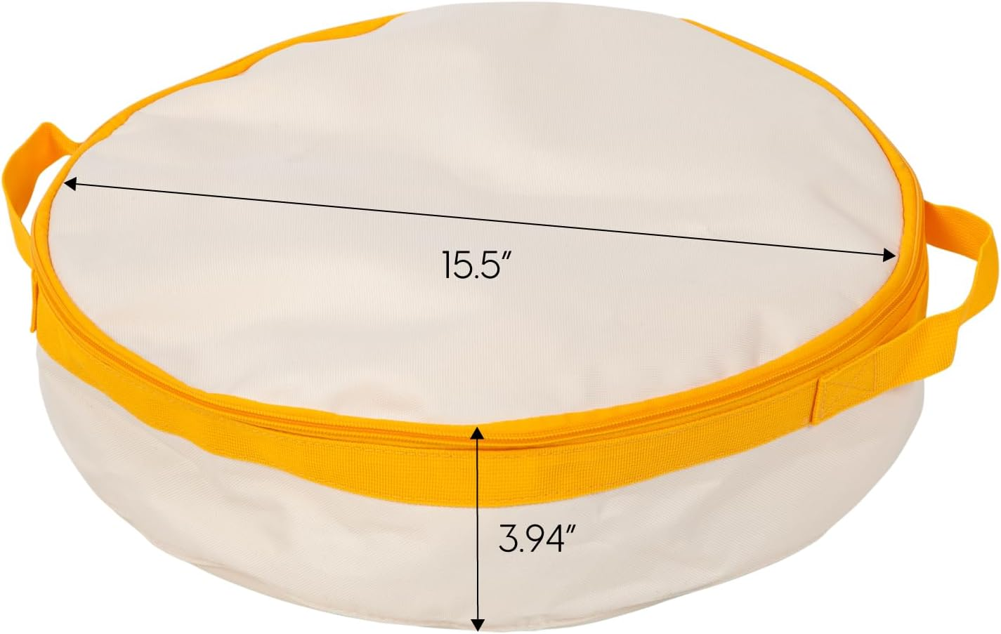 IRIS USA 15.5" Travel Cat Litter Box with Zipper Top and Handles, Mess-Free, PVC Coated to Prevent Leaks, Portable and Foldable, Cat Litter Pan for Travel, Hotels, and Cars, White/Yellow image number 2