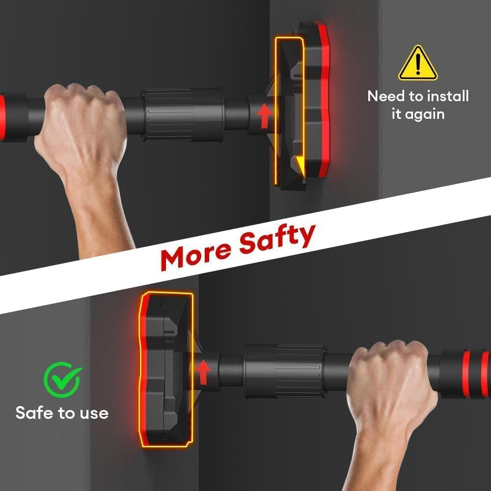 Doorway Pull up Bar, 1-Sec Stretching Door Frame Chin up Bar No Screw Adjustable Width Strength Training Pull up Bars, Max Load 440Lbs Horizontal Exercise Bar for Home Gym Upper Body Workout image number 2