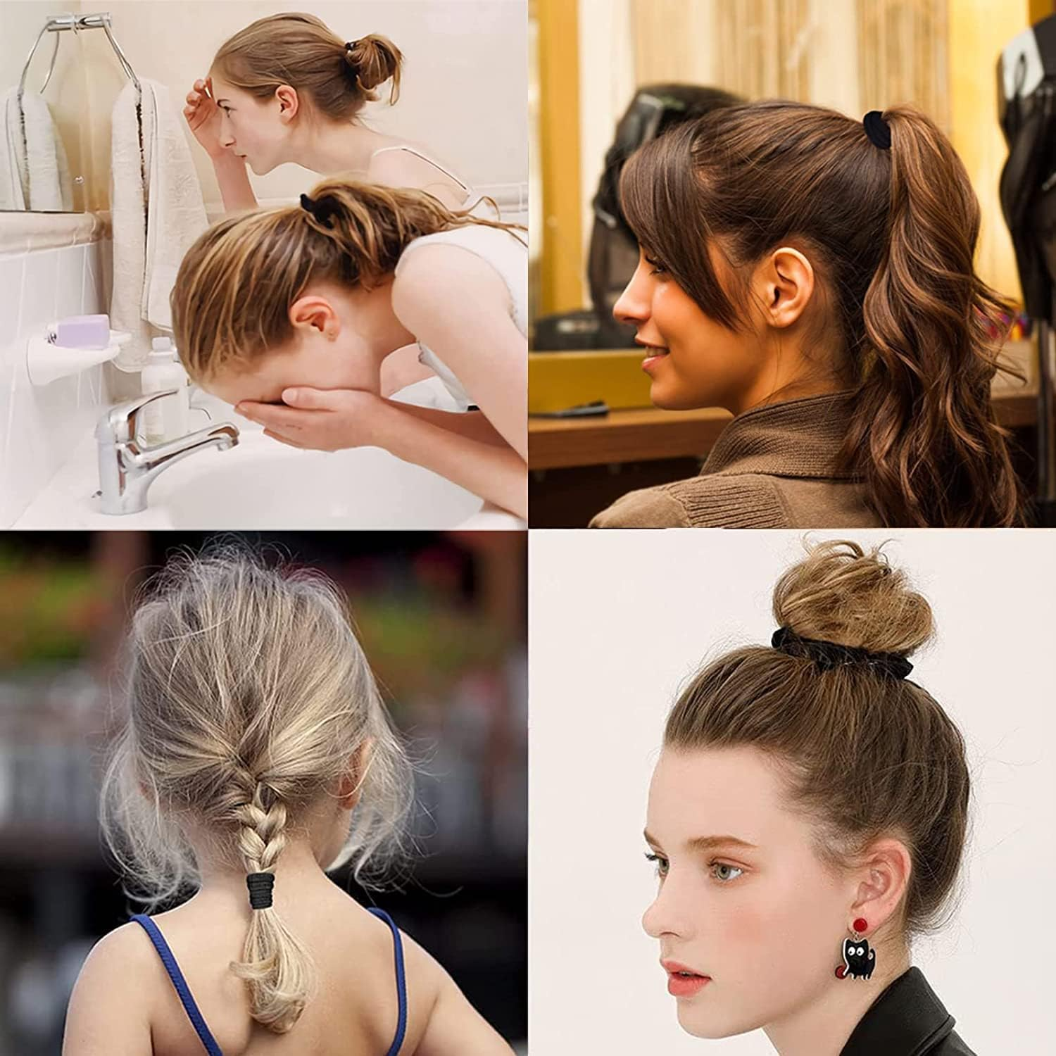 Pack of 50 4 Cm Hair Bobbles for Women, 10 Pack Crystal Flower Hair Pins, Rhinestone Hair Clips, Stretch, Ponytail Holder, Headband, Hair Bobbles for Bride, Wedding, Women, Hair Accessories image number 4