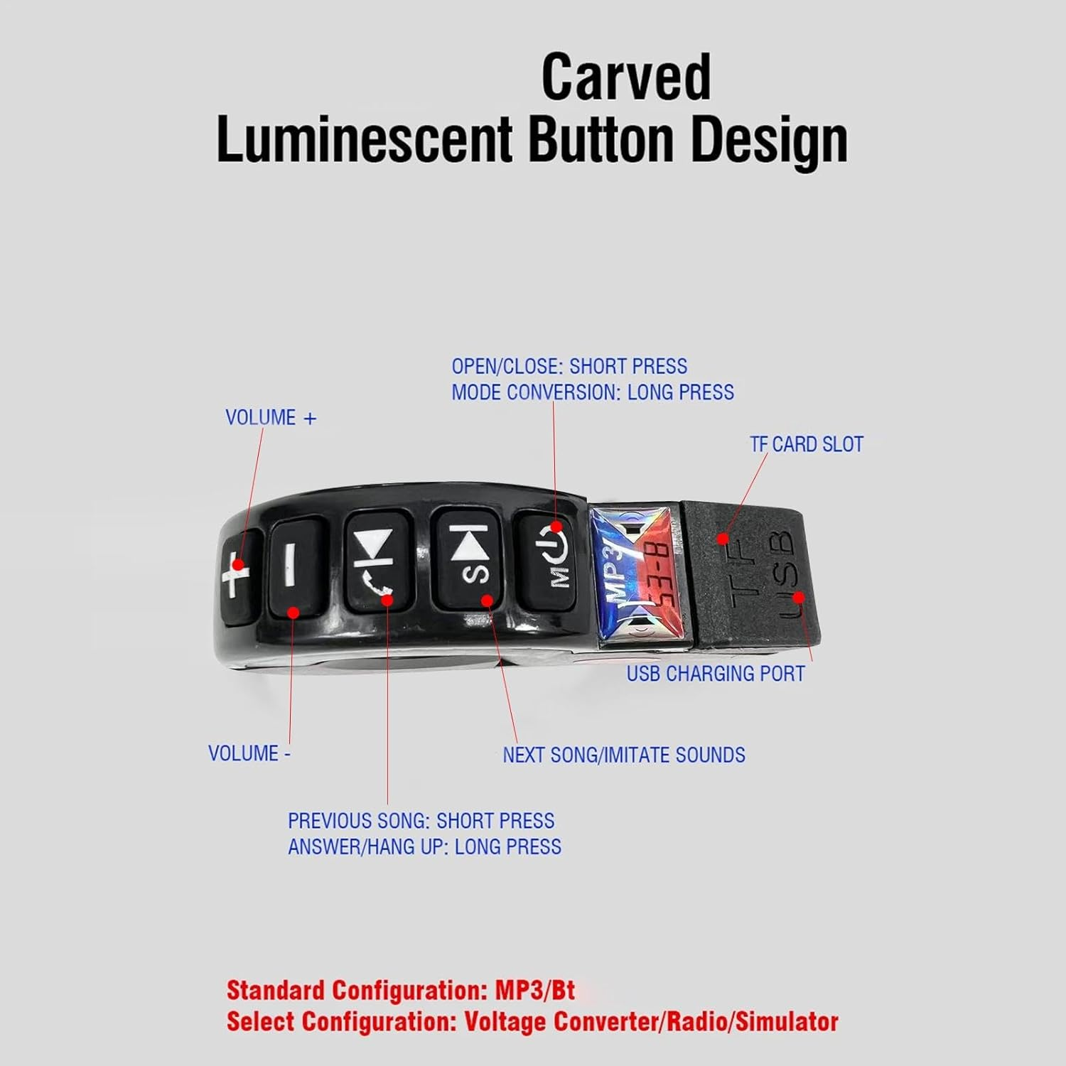 Mwqpgyh Motorcycle Stereo System | Sound System Handlebar Mount Speakers - Motorcycle Stereo, Waterproof Radio Amplifier, Hifi Sound for Motorcycle Motorbike Scooter - 12V-80V image number 3