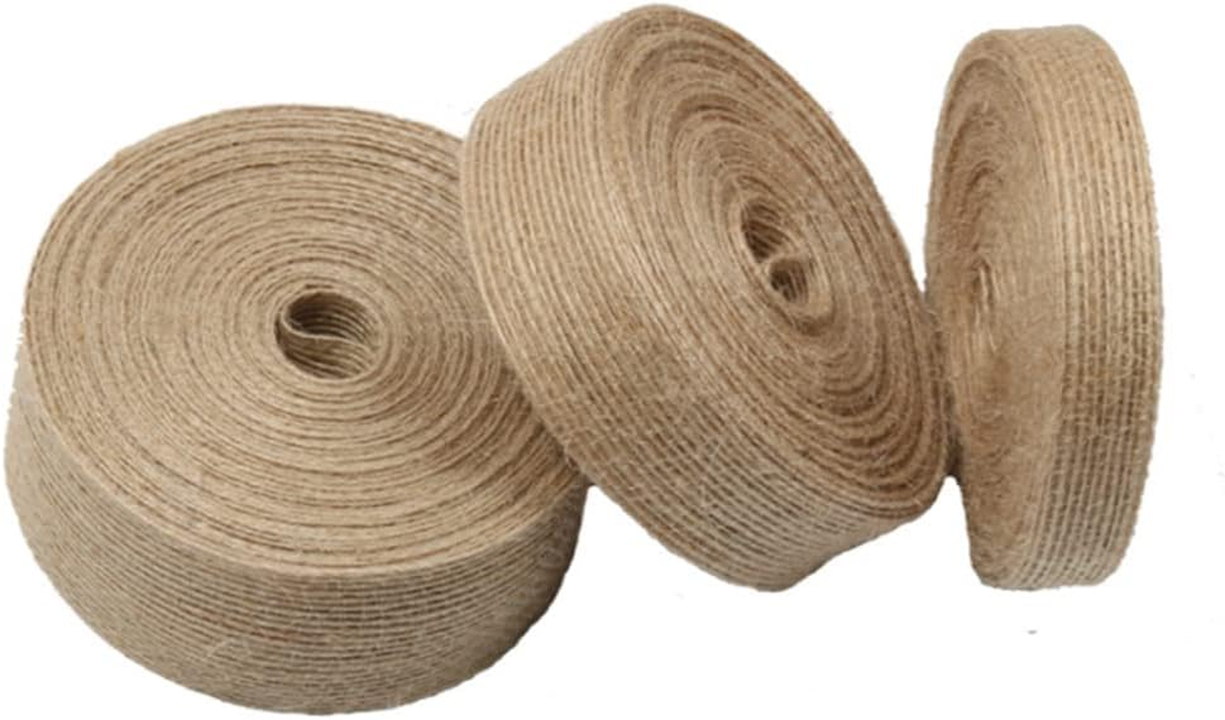Tophomer 3 Rolls Jute Craft Ribbon Burlap Ribbons for Gift Wrapping,0.6Cm / 1Cm / 1.5Cm / 2Cm / 2.5Cm / 3Cm Natural Rustic Hessian Ribbon for Arts Crafts Homemade DIY Projects, Event Decorations image number 3