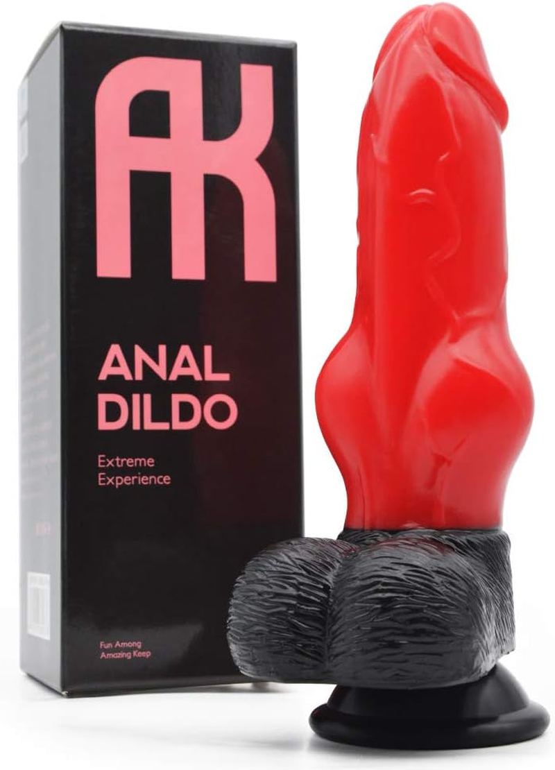 Realistic Silicone Dildo,Faak Orc'S Knotted Dildo Plug,Naughty Red 6.5'' Insertable Medium Size Fantasy Masturbation Sex Toy,Faak Dildos and Anal Toys image number 4