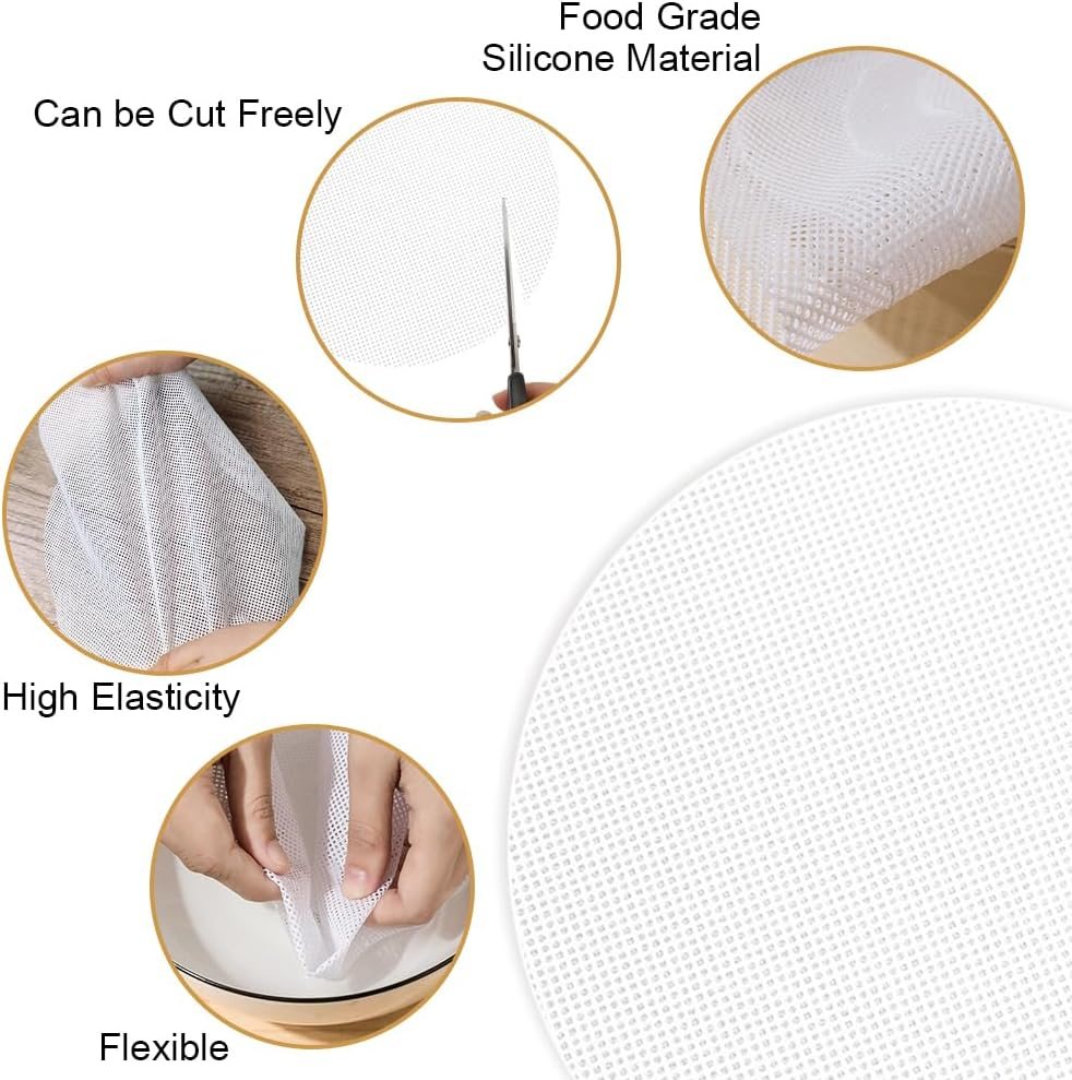 Pack of 8 Silicone Steamer Mat, 32 Cm, round Silicone Steam Mat, Non-Stick round Steamer Pad, Reusable Dumplings Mat, Silicone Steamer Net for Rolls, Dumplings, Pastries, Fruit Drying image number 5