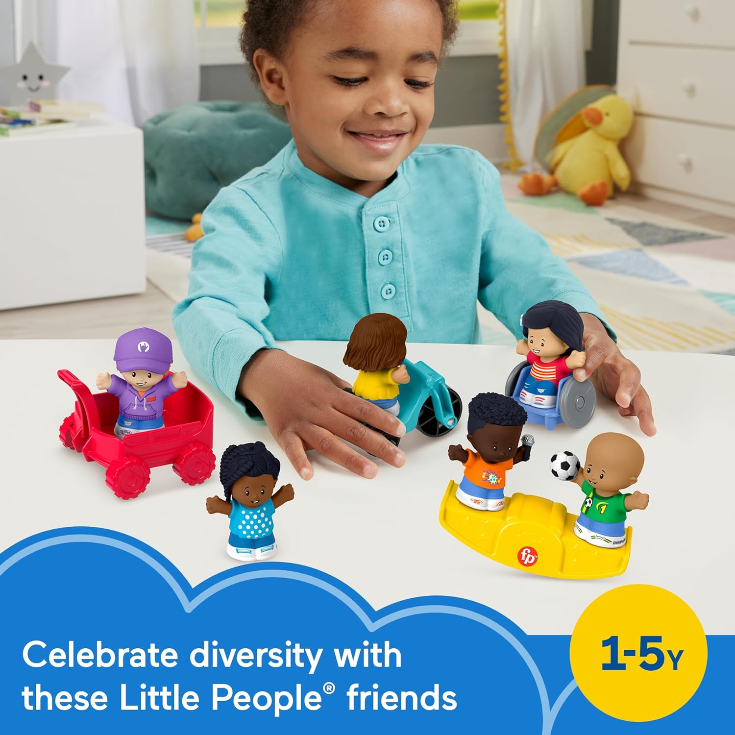 Little People Toddler Toys Play for All Figure and Accessory Pack 9-Piece Set for Pretend Play Ages 1+ Years