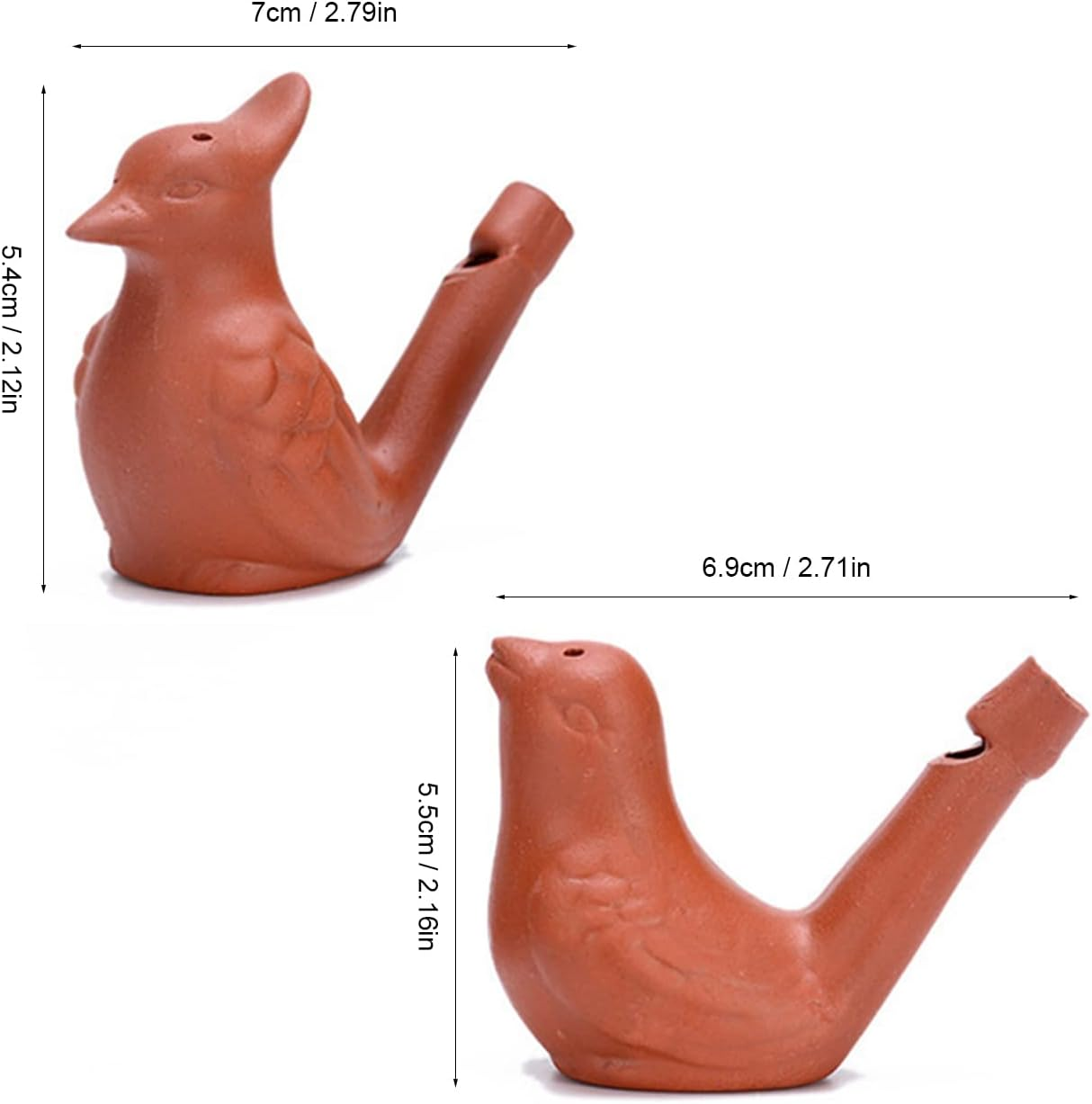 2Pcs Bird Water Whistle, Funny Ceramic Warbler Noise Makers, Purple Clay Pottery Waterfowl Whistle for Birthday Favors Gifts or Outdoor Accessories image number 6
