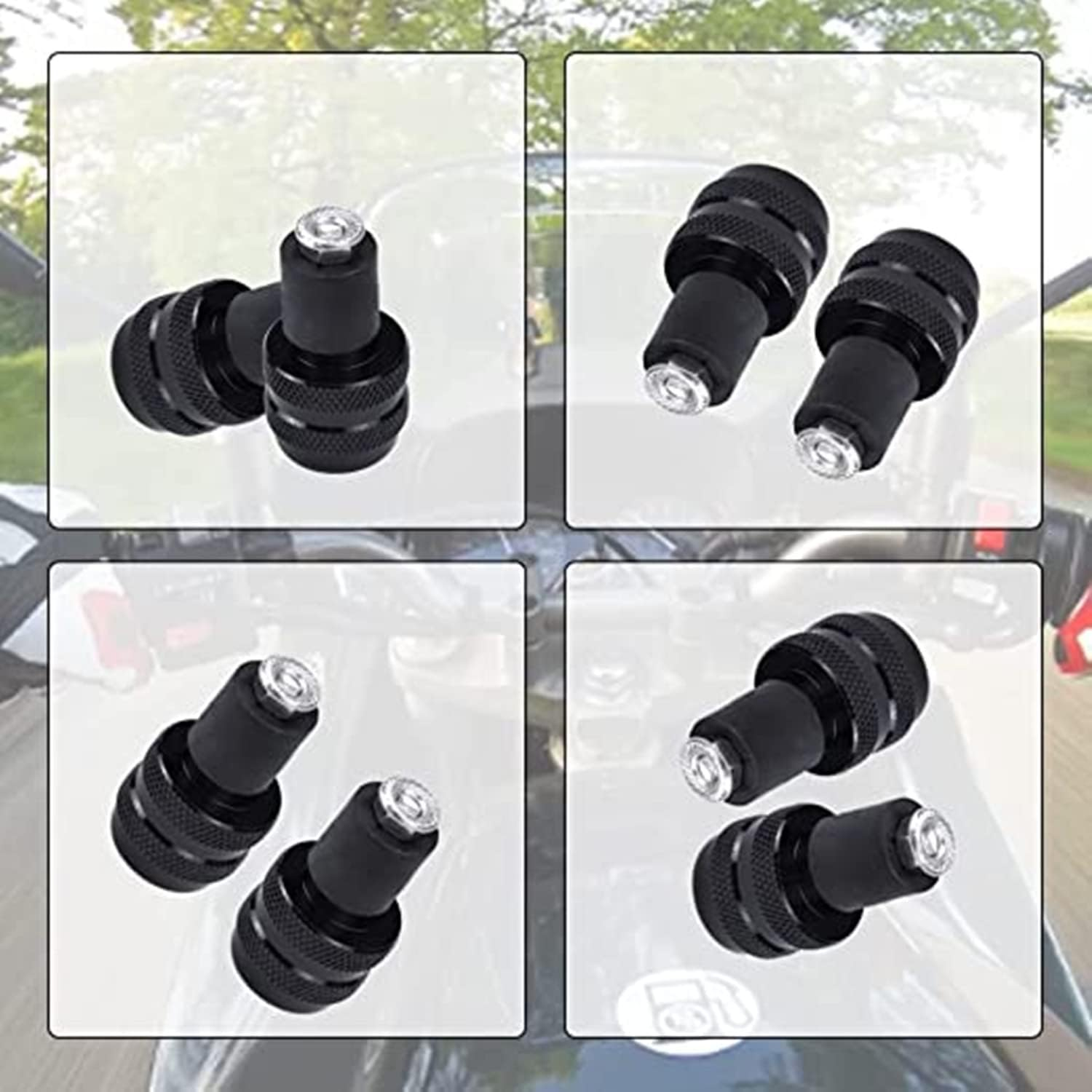 1 Pair of Motorcycle Bar End Plugs Universal for 7/8 Inch 22Mm Motorcycle Handlebar anti Vibration Aluminium Alloy Black Motorbike Accessories for Most Motorbike (Black) image number 5