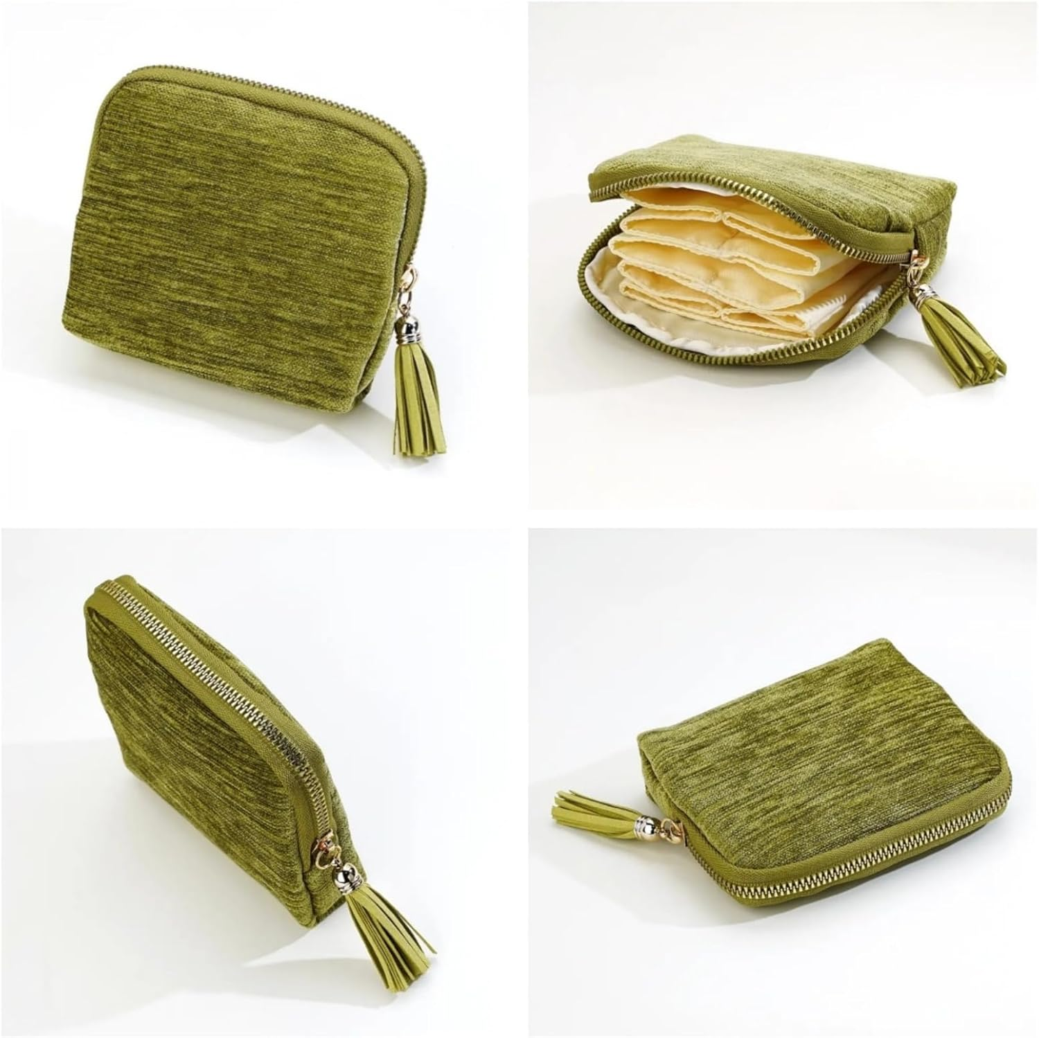 Kawlxpp Premium Travel Jewelry Case Organizer for Rings, Bracelets & Bangles,Jewelry Roll with Tassel Zipper,Compact & Scratch-Proof(Navy) - Navy image number 2