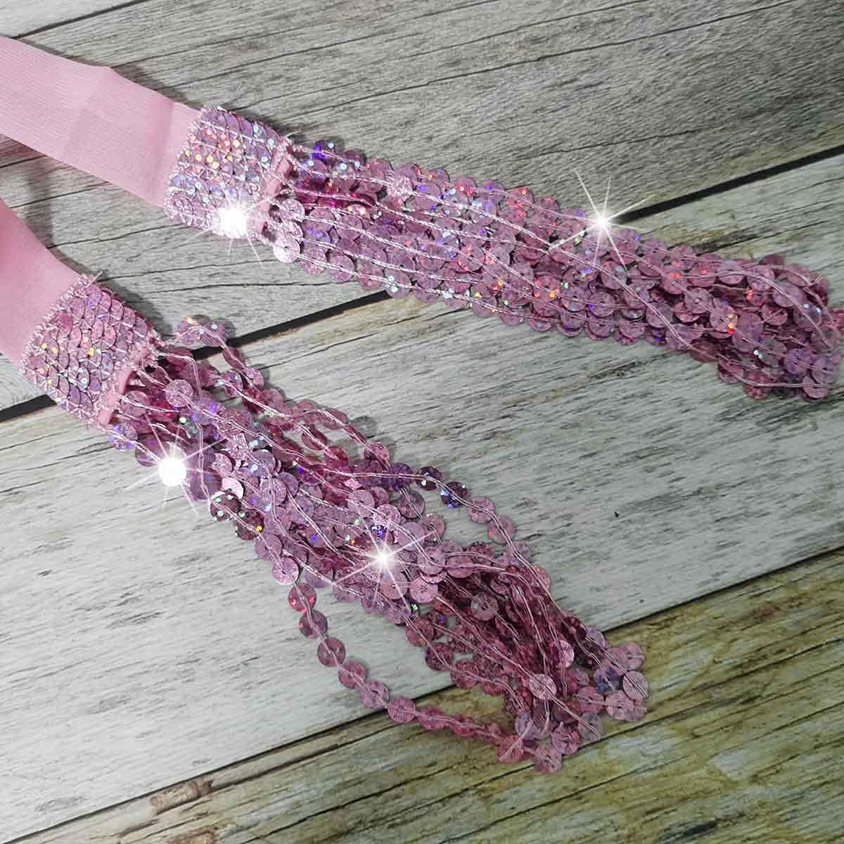 Women'S Belly Dance Hip Skirt Tassel Sequins Hip Scarf Strappy Wrap Rave Skirts Halloween Costume Club Festival image number 2